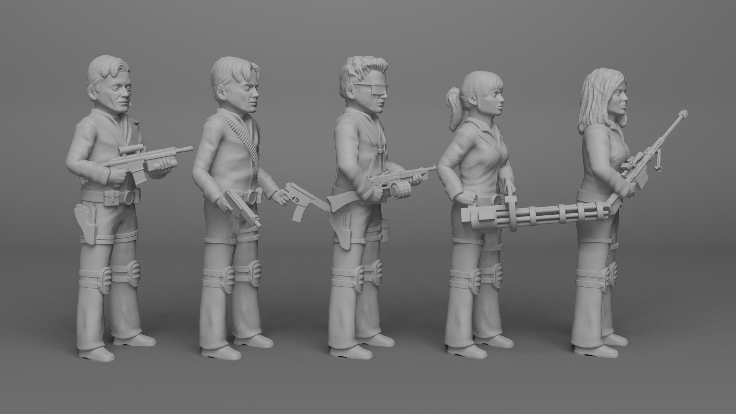 The Team America Military Outfit plus two characters pack 3D print model_2