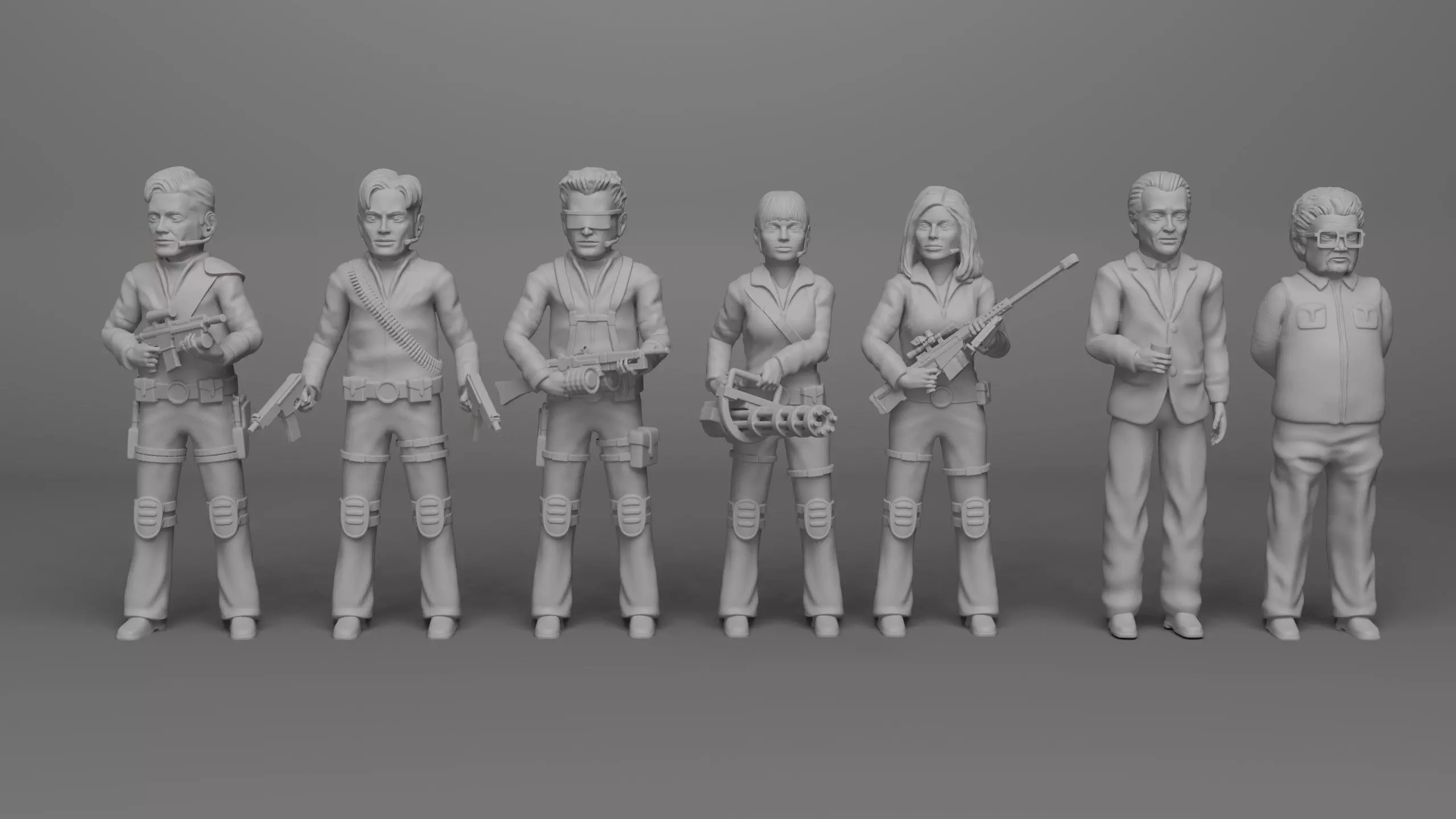 The Team America Military Outfit plus two characters pack 3D print model_0