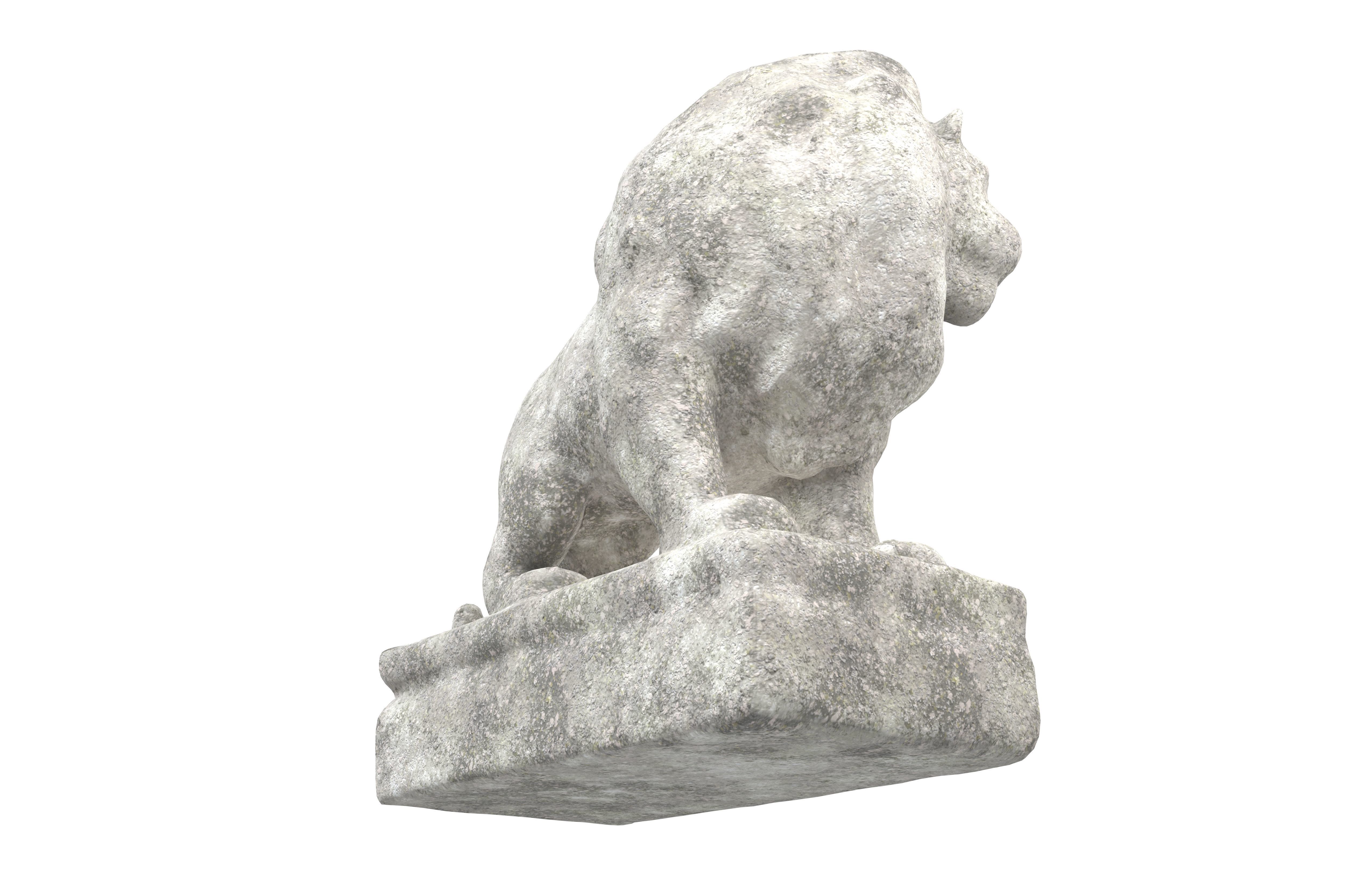 Lion Rock Statue v1 001 Low-poly 3D model_2