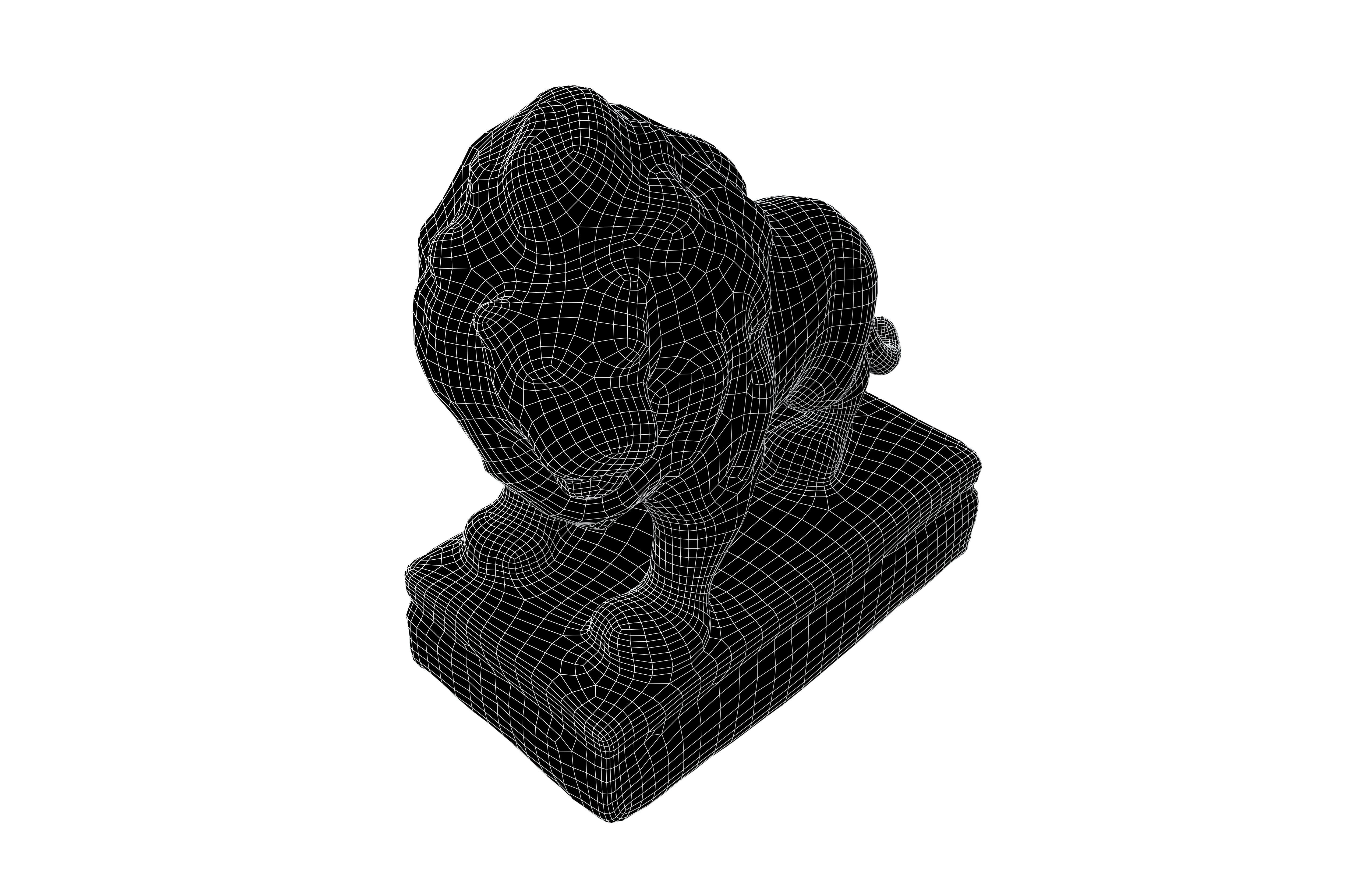 Lion Rock Statue v1 001 Low-poly 3D model_7