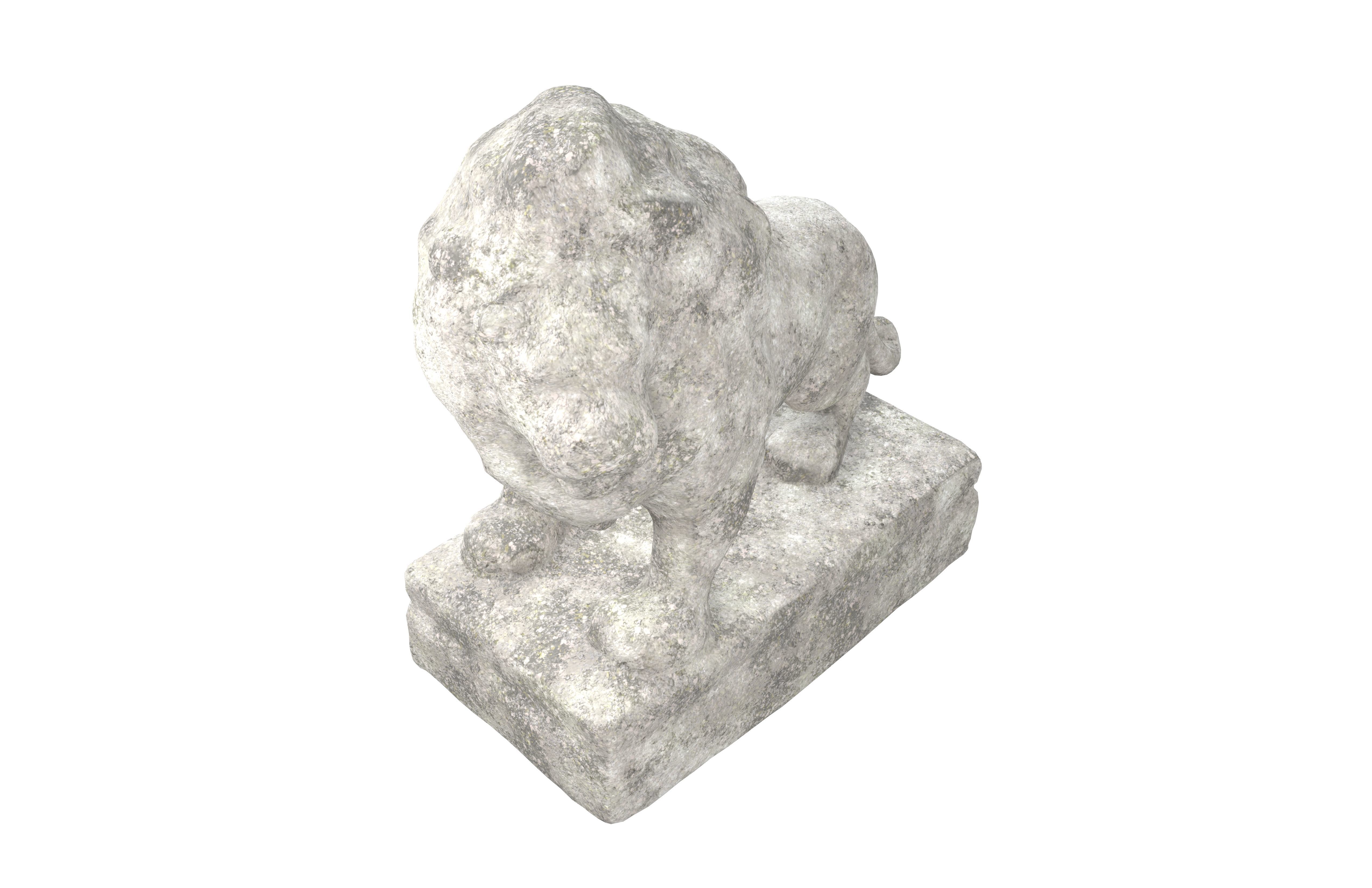 Lion Rock Statue v1 001 Low-poly 3D model_1