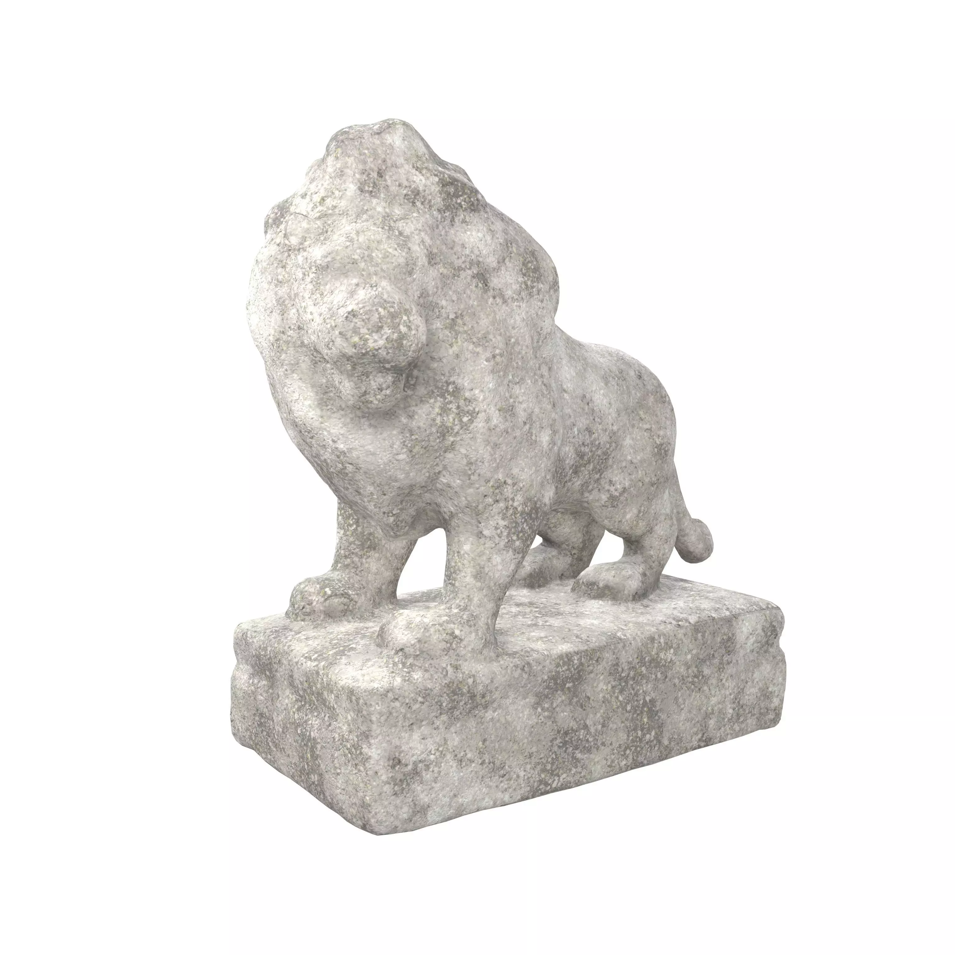 Lion Rock Statue v1 001 Low-poly 3D model_0
