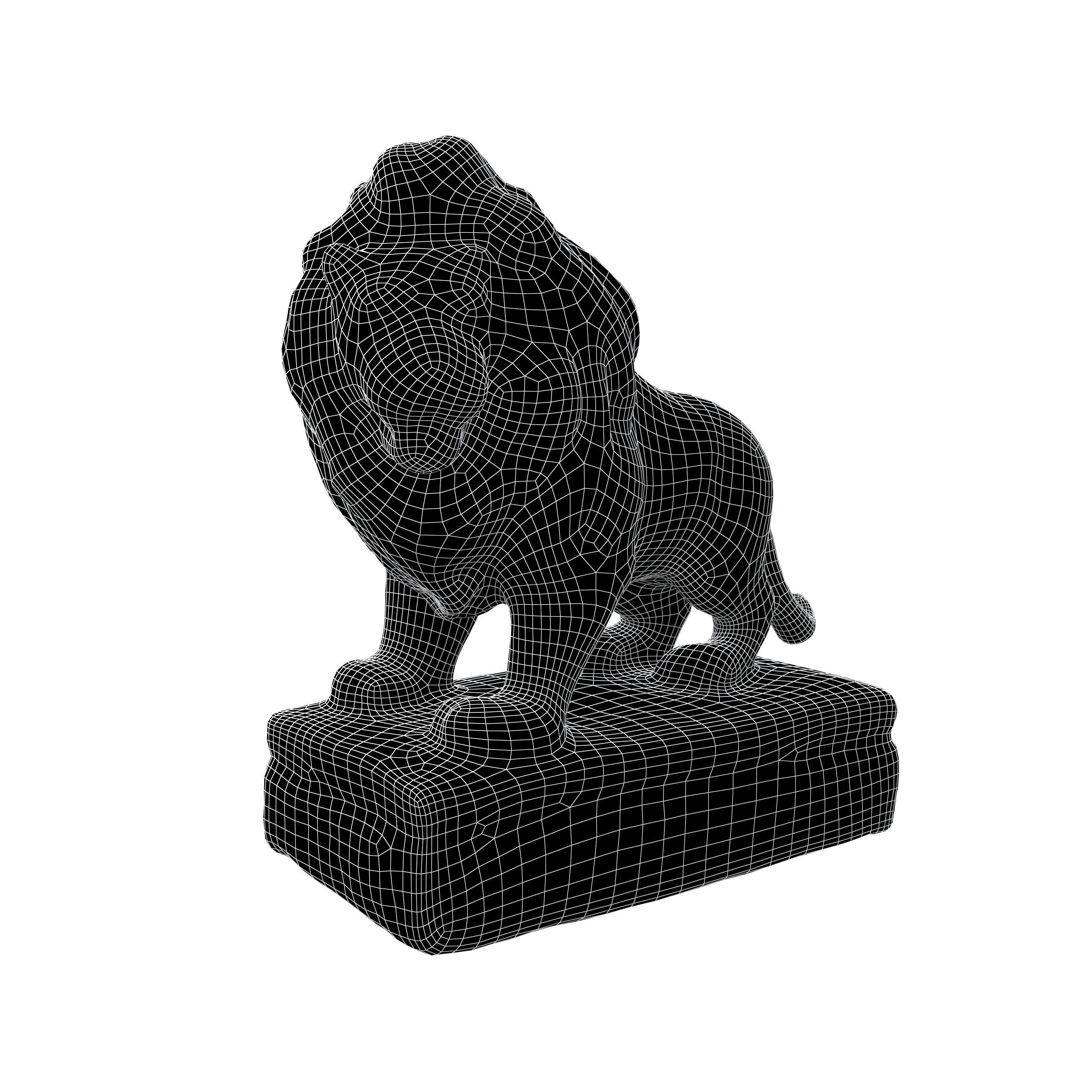 Lion Rock Statue v1 001 Low-poly 3D model_5