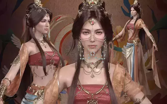 Chinese Girl Dunhuang Flying Sky Y227