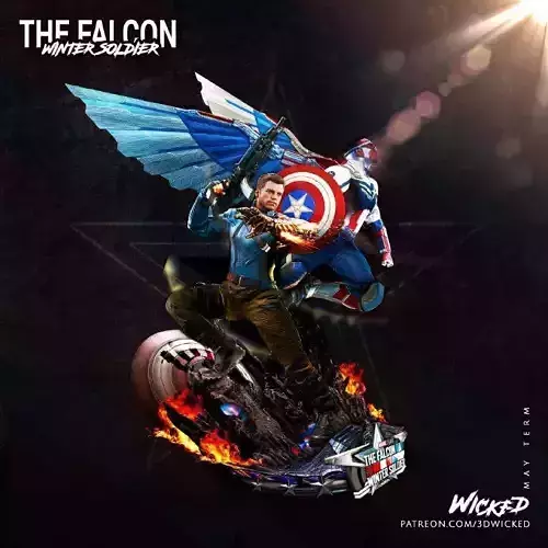 Wicked May Base Diorama Winter Soldier and Falcon