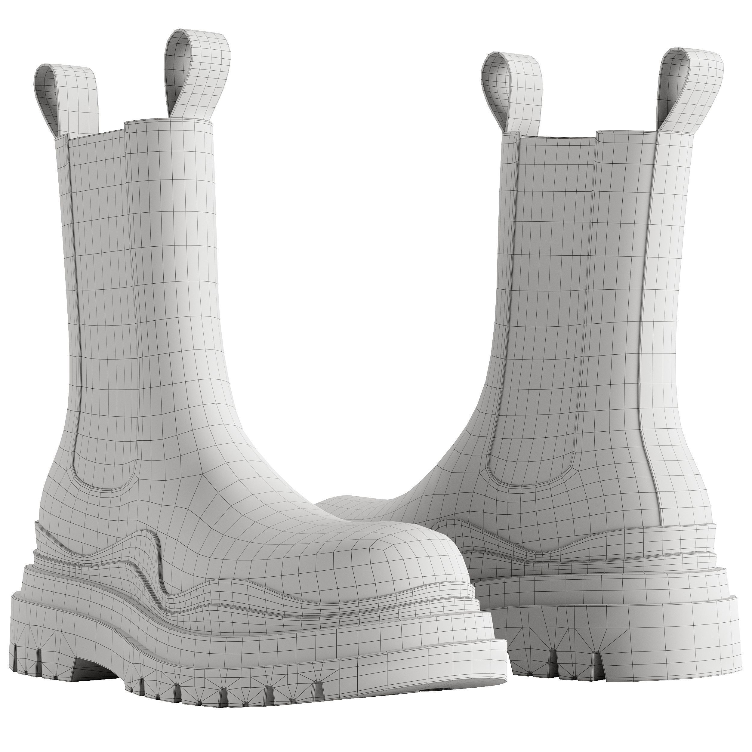 BOTTEGA VENETA THE TIRE BOOTS V2 Game-Ready Low-poly 3D model_5