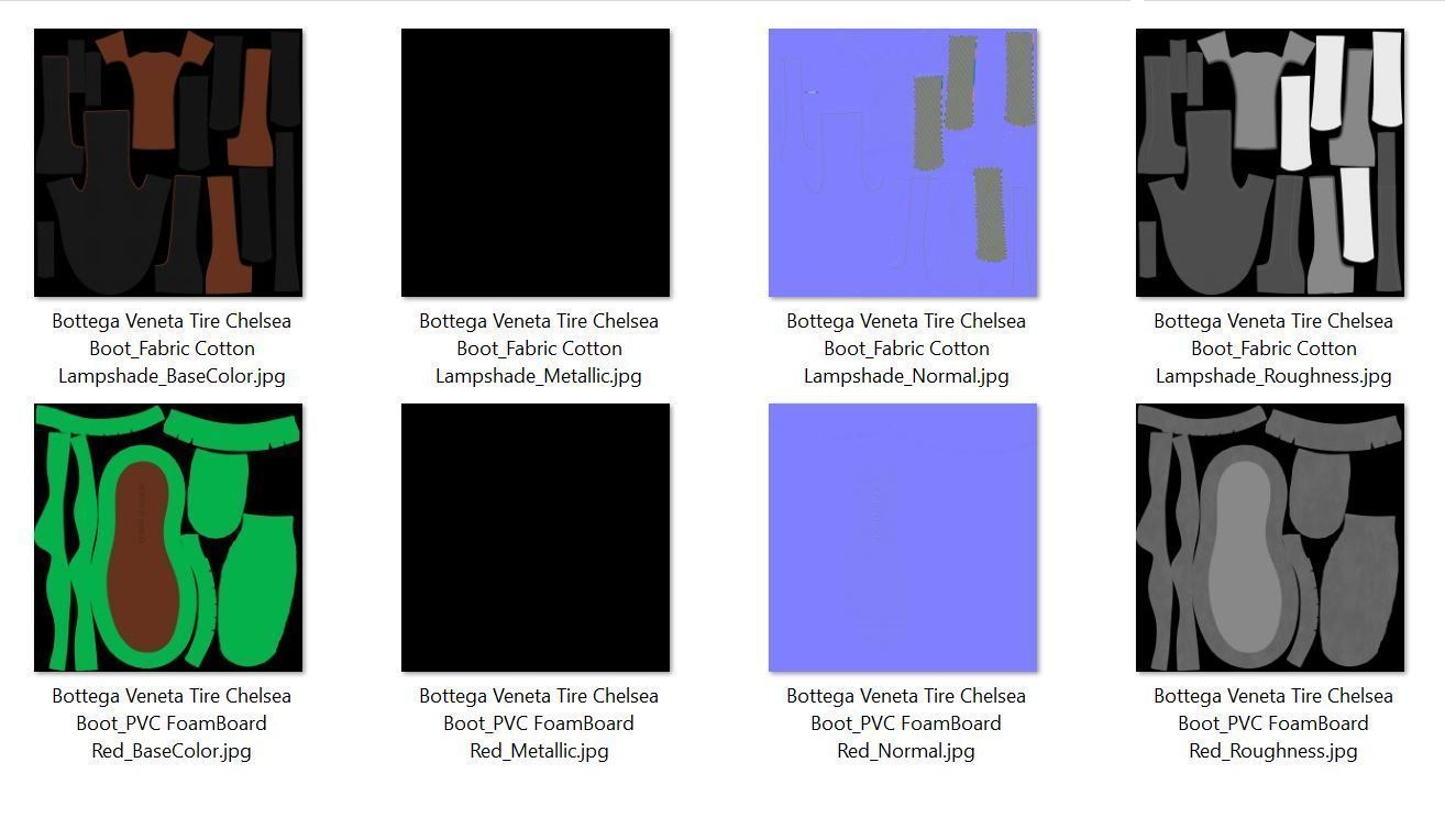 BOTTEGA VENETA THE TIRE BOOTS V2 Game-Ready Low-poly 3D model_9