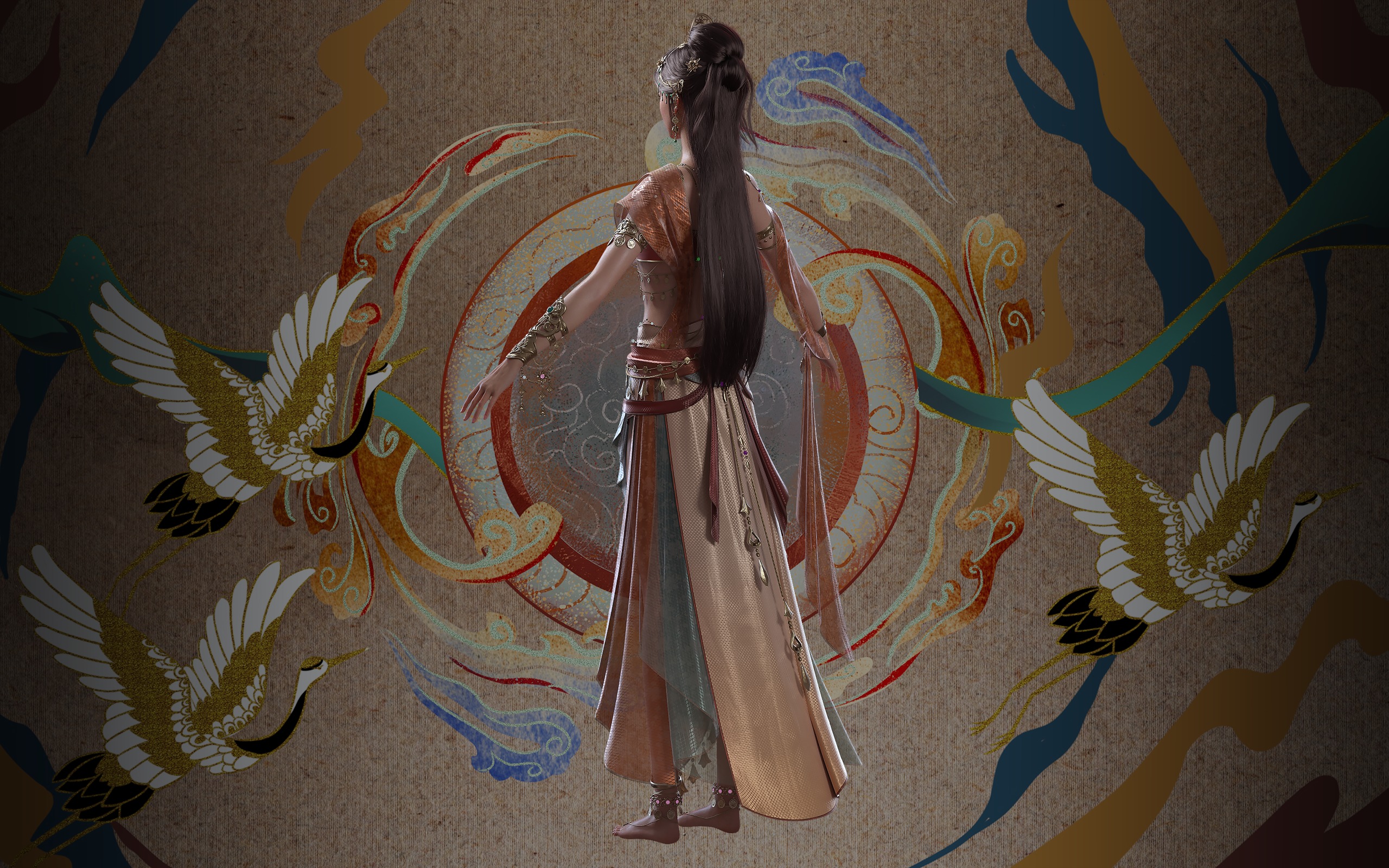 Chinese Girl Dunhuang Flying Sky Y226 3D model 3D model_25