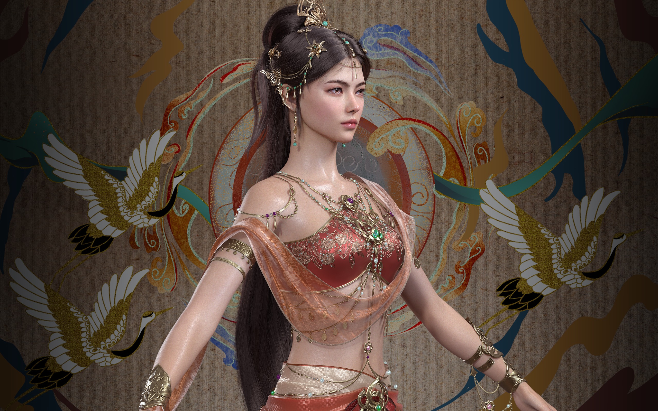 Chinese Girl Dunhuang Flying Sky Y226 3D model 3D model_12