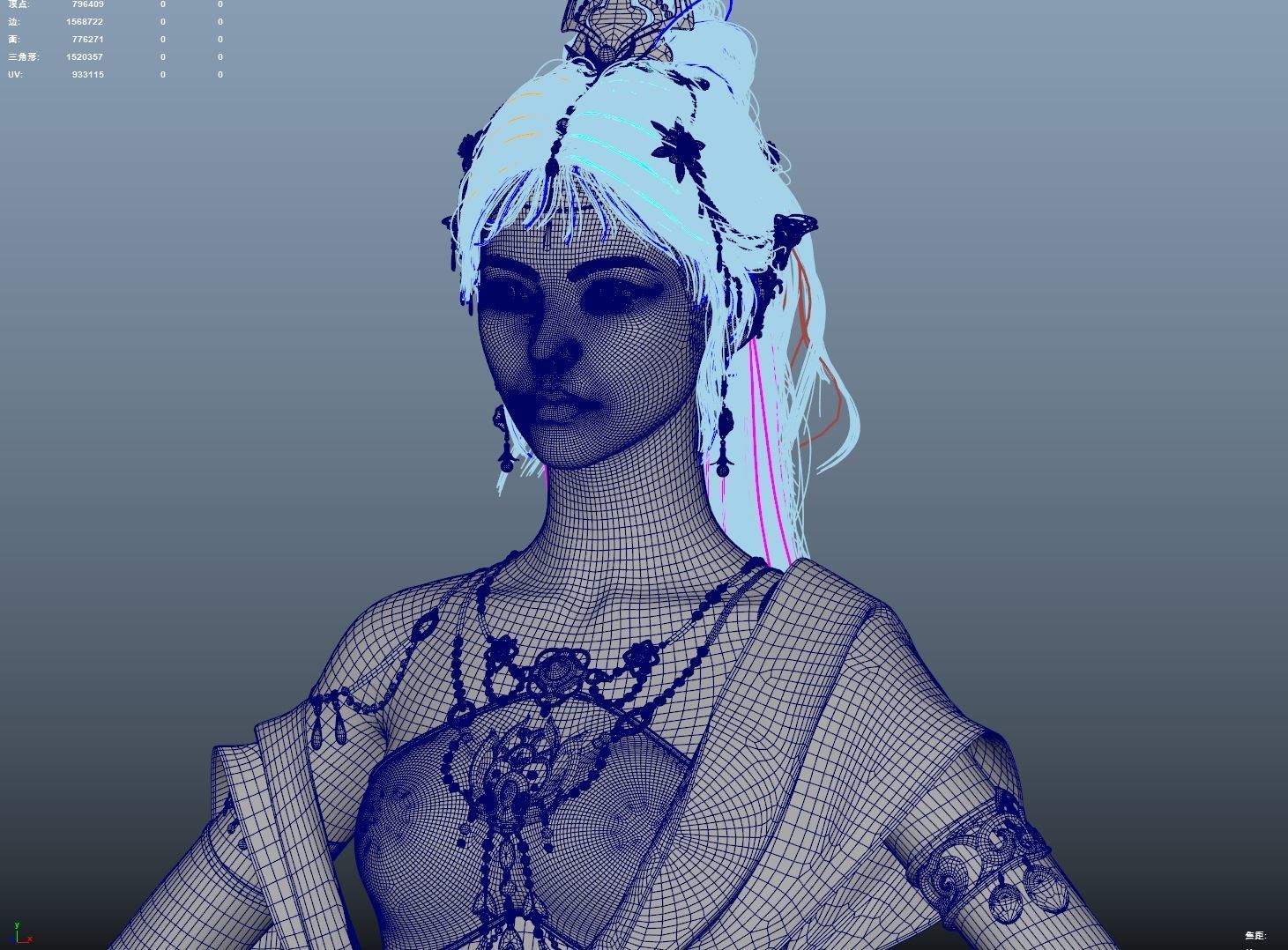 Chinese Girl Dunhuang Flying Sky Y226 3D model 3D model_30