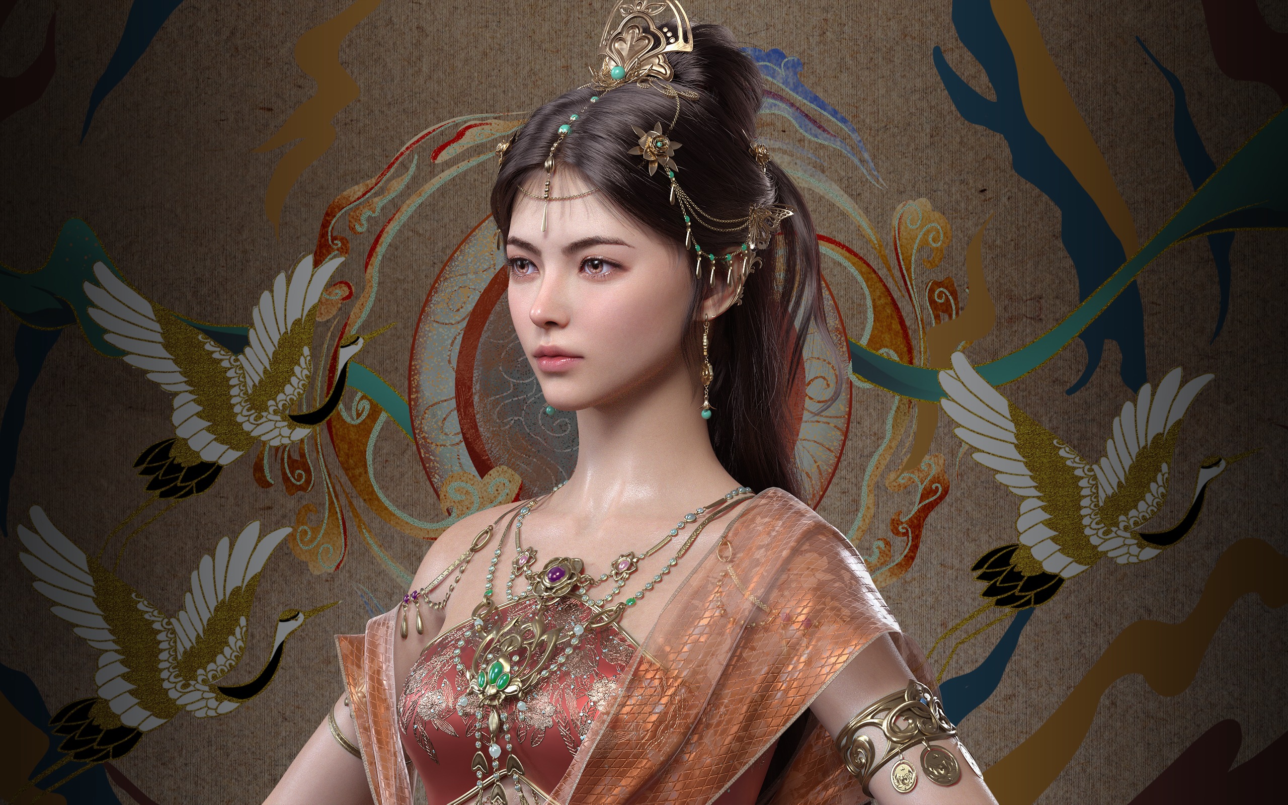 Chinese Girl Dunhuang Flying Sky Y226 3D model 3D model_8