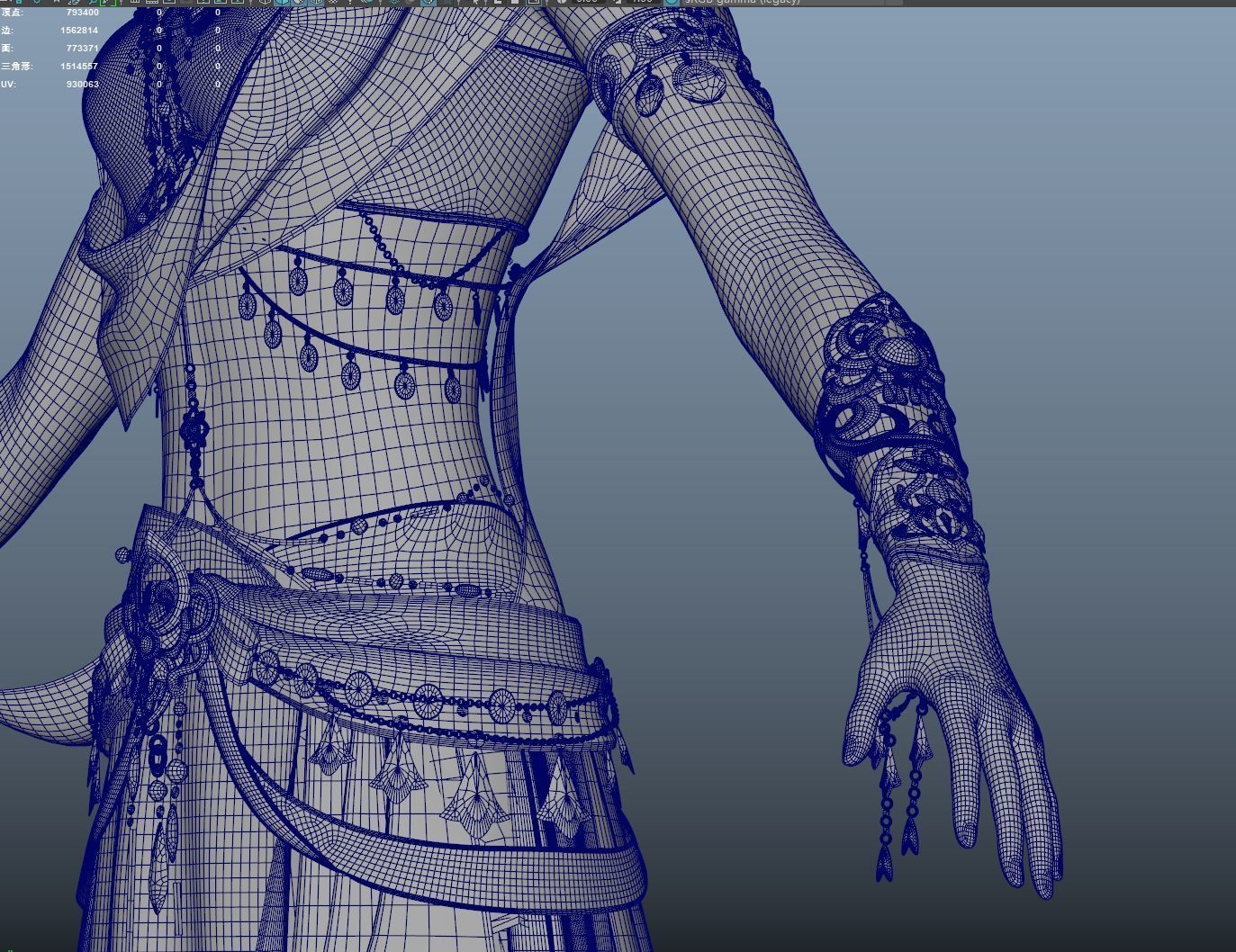 Chinese Girl Dunhuang Flying Sky Y226 3D model 3D model_29