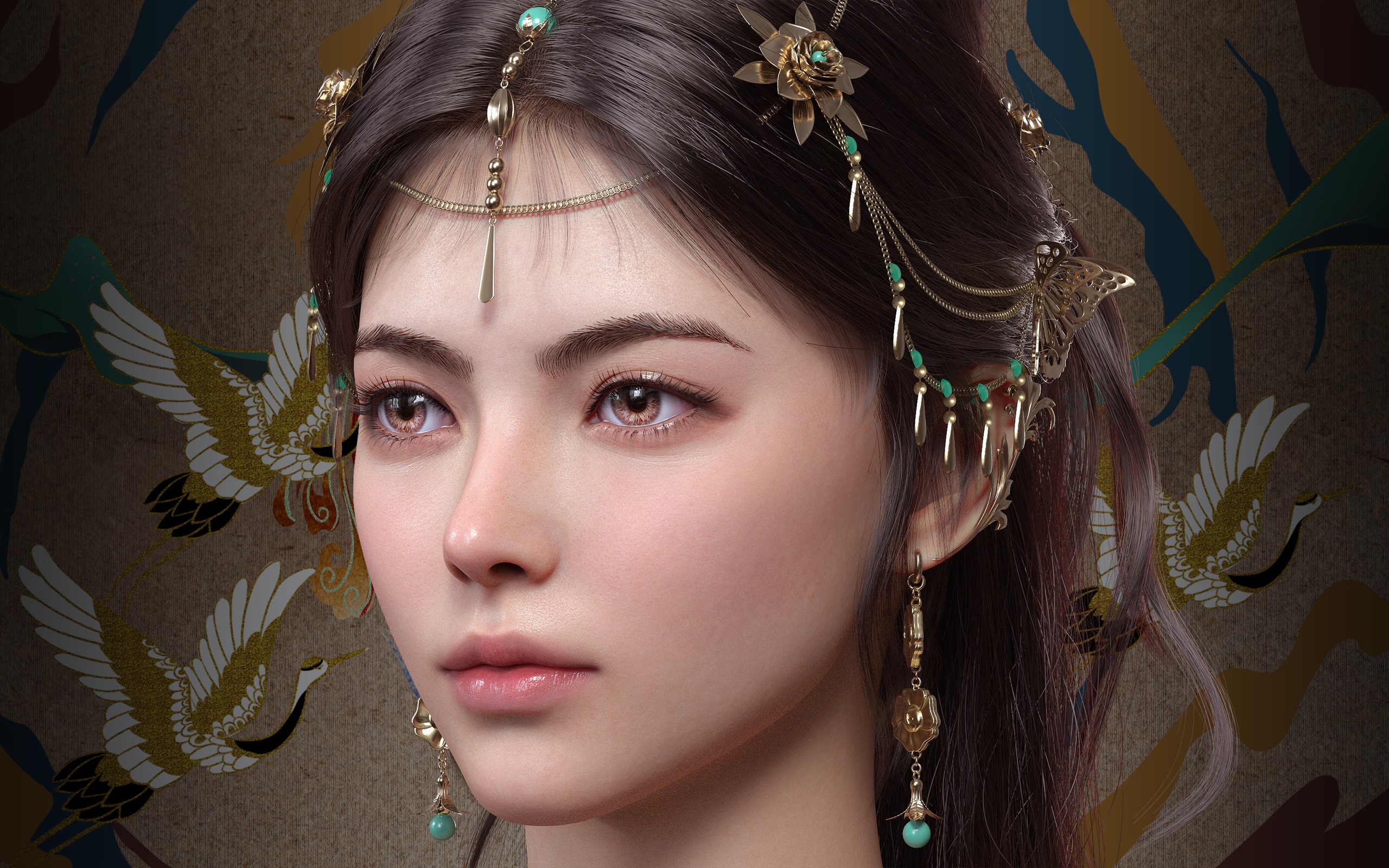 Chinese Girl Dunhuang Flying Sky Y226 3D model 3D model_2