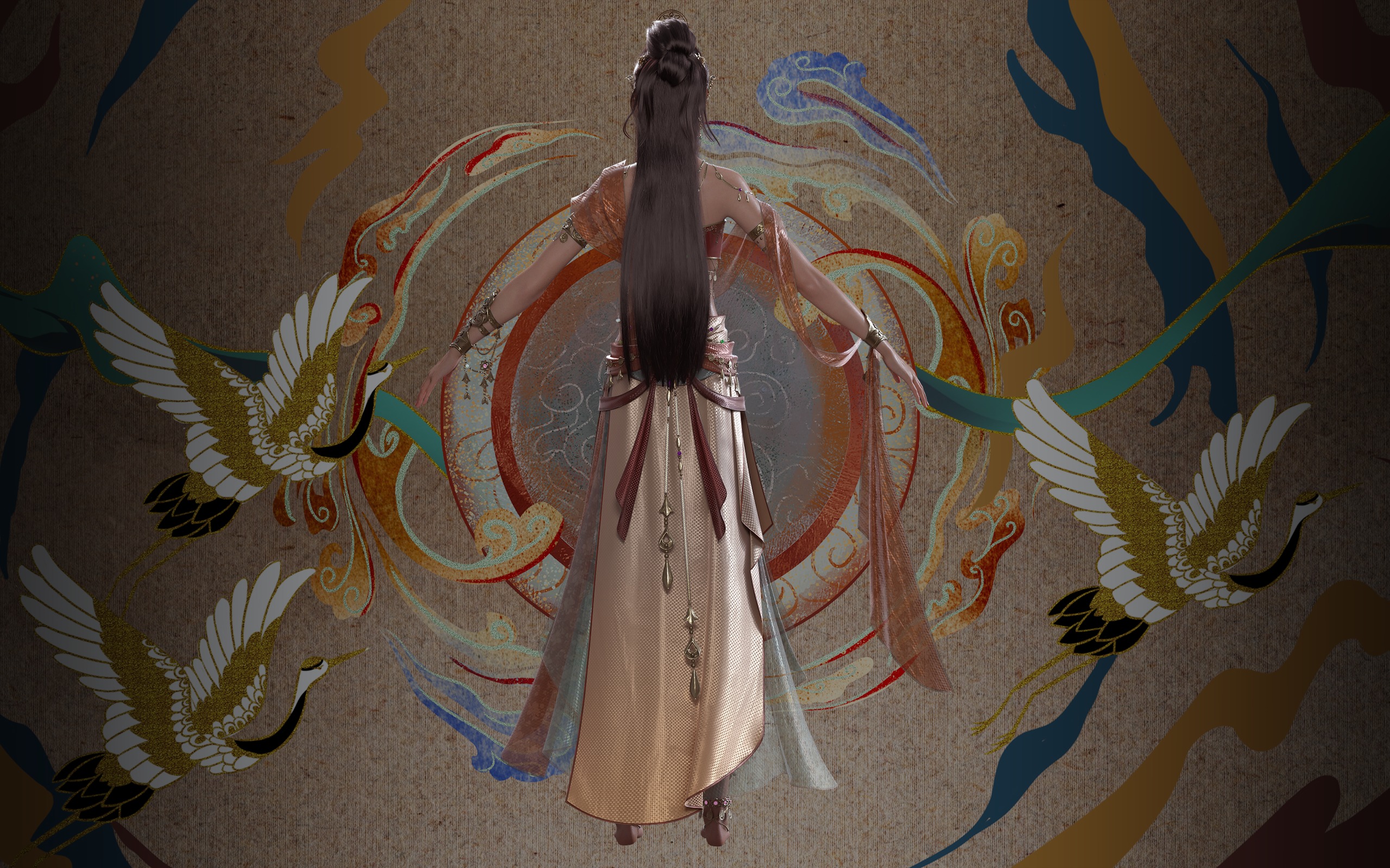 Chinese Girl Dunhuang Flying Sky Y226 3D model 3D model_26