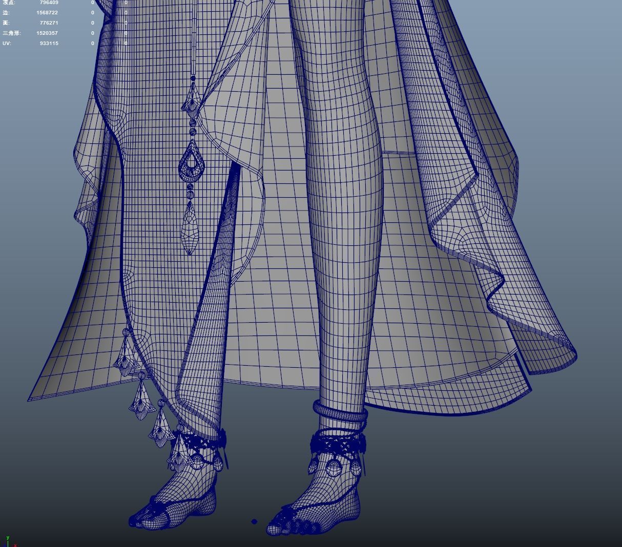 Chinese Girl Dunhuang Flying Sky Y226 3D model 3D model_33