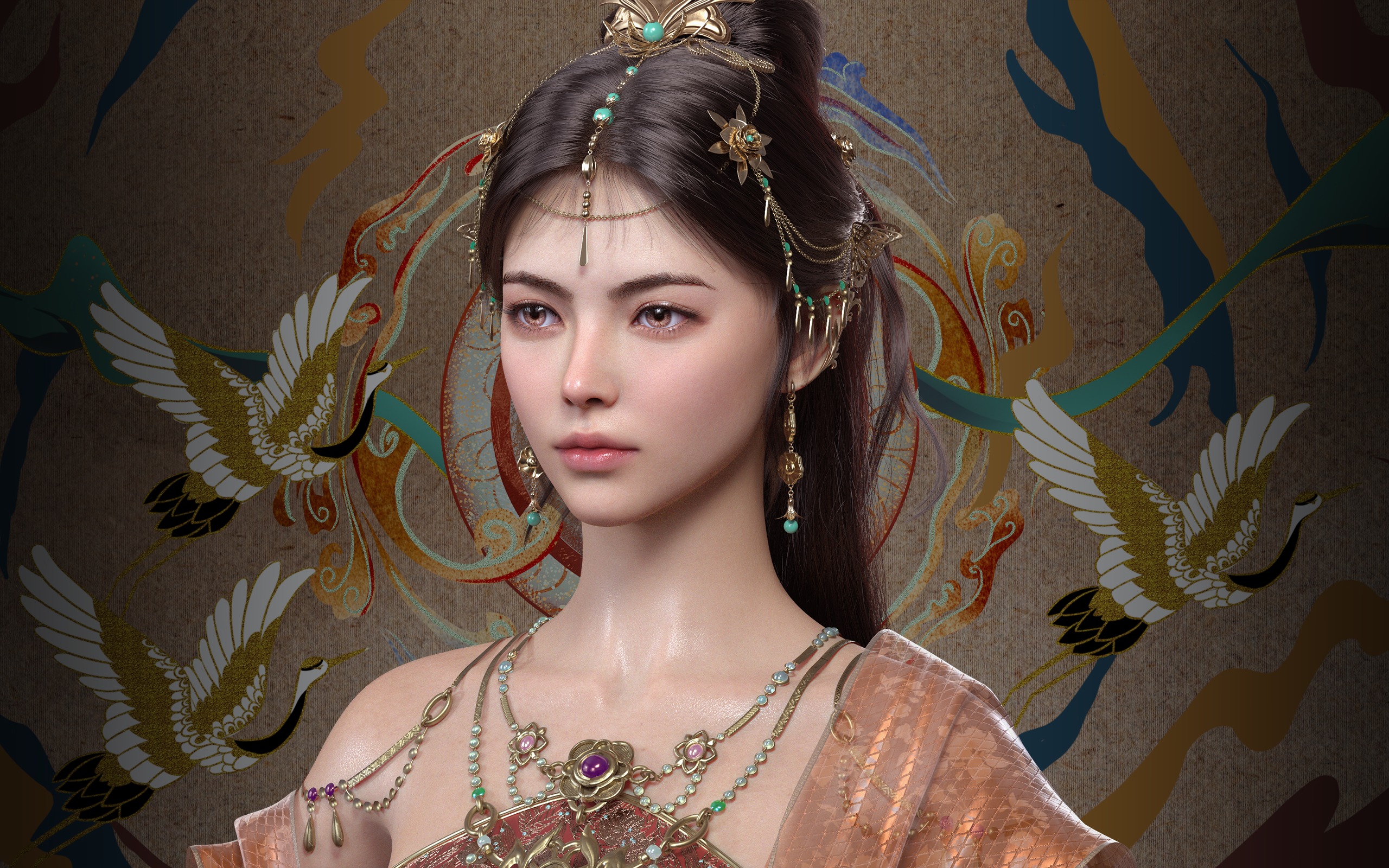 Chinese Girl Dunhuang Flying Sky Y226 3D model 3D model_6