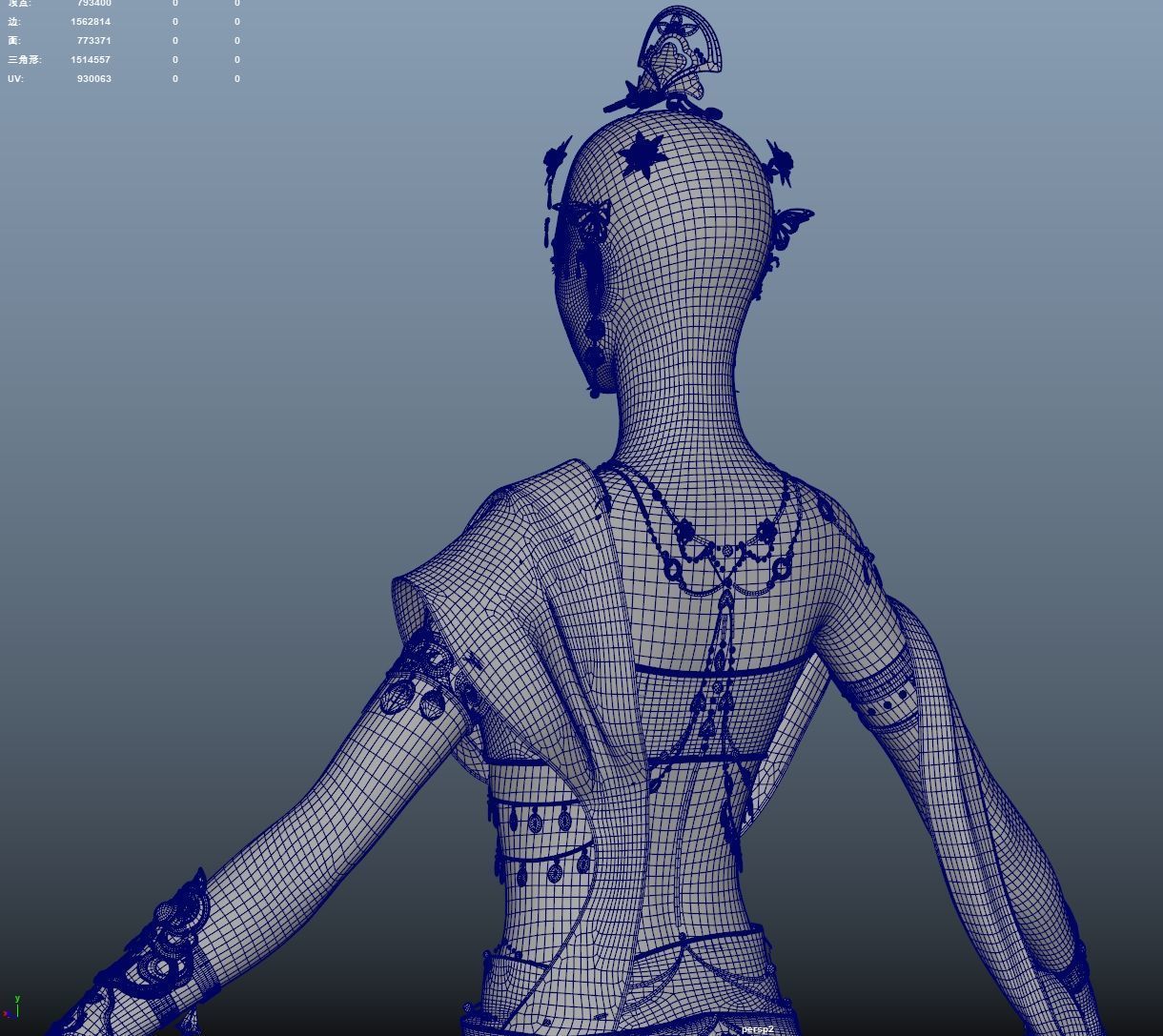 Chinese Girl Dunhuang Flying Sky Y226 3D model 3D model_28