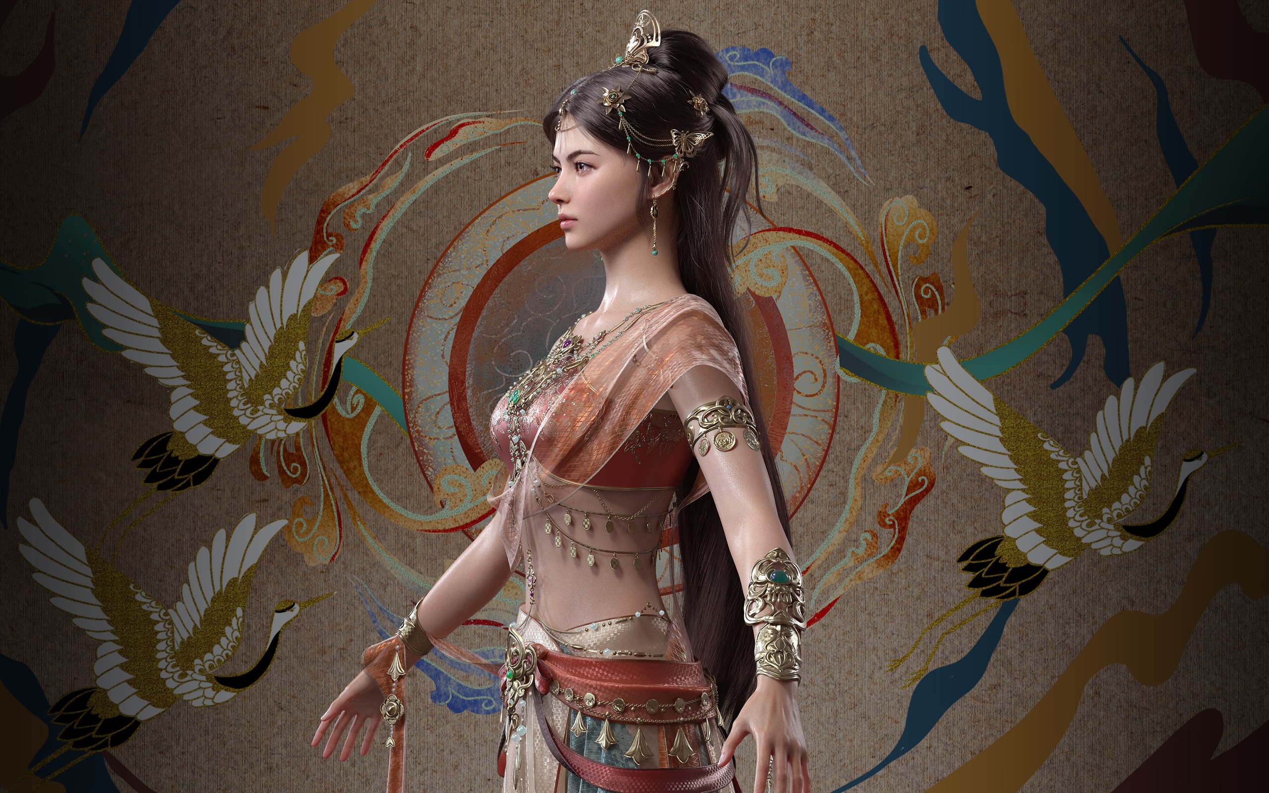 Chinese Girl Dunhuang Flying Sky Y226 3D model 3D model_9