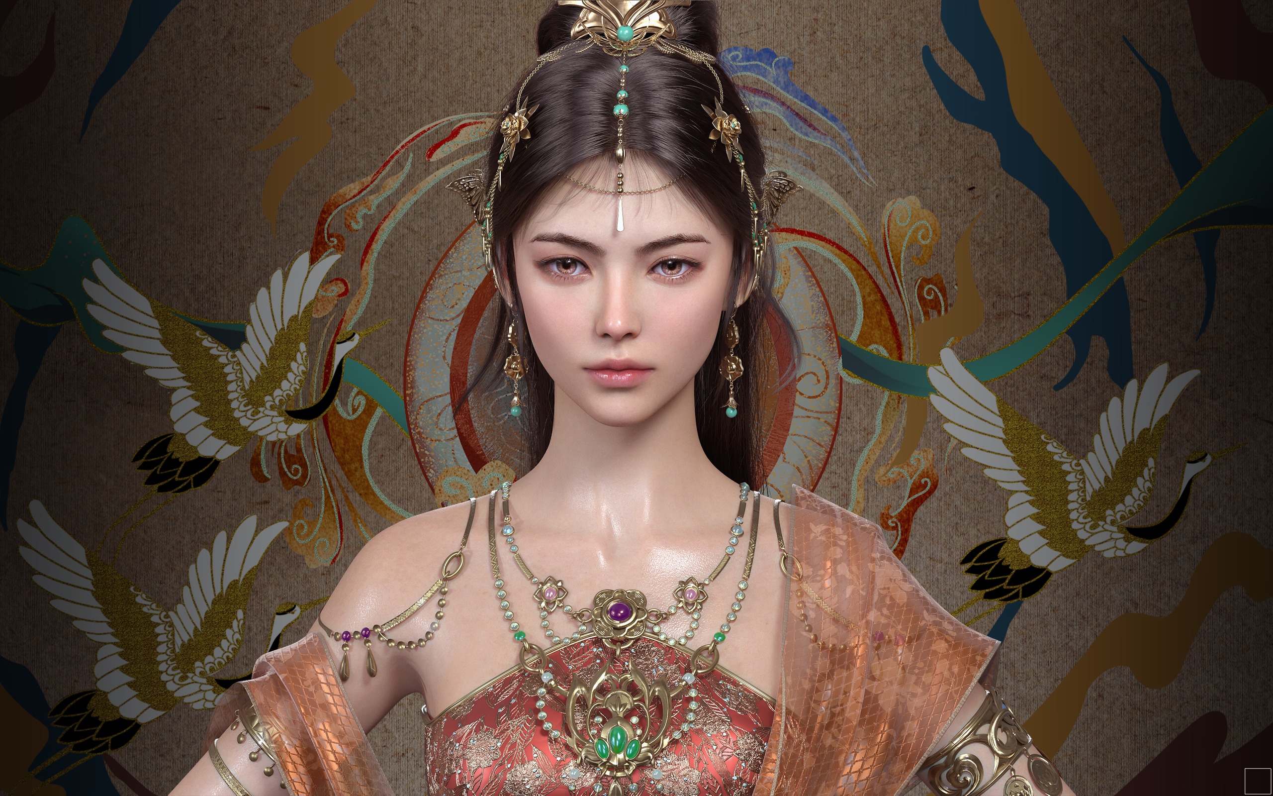 Chinese Girl Dunhuang Flying Sky Y226 3D model 3D model_3