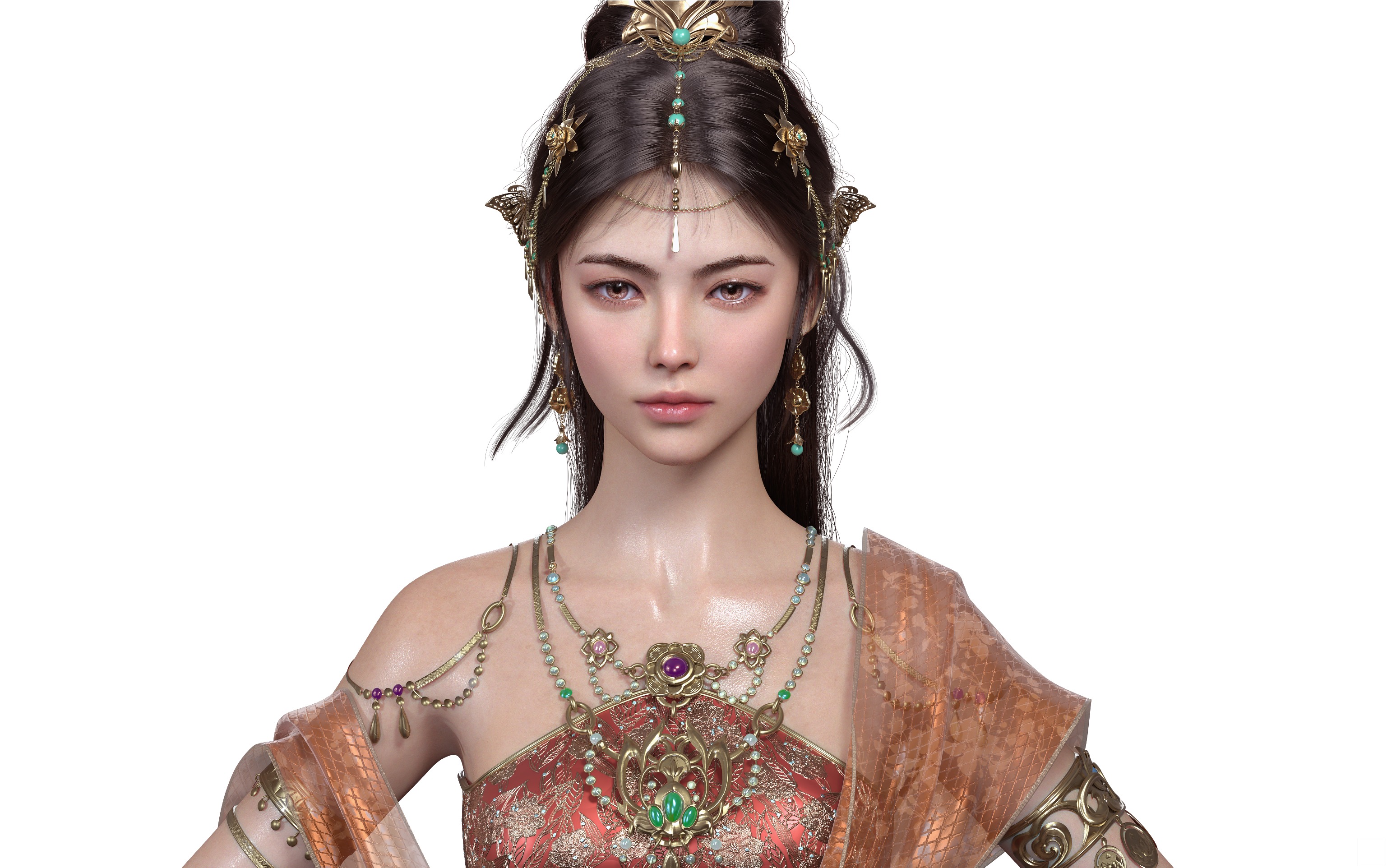 Chinese Girl Dunhuang Flying Sky Y226 3D model 3D model_4
