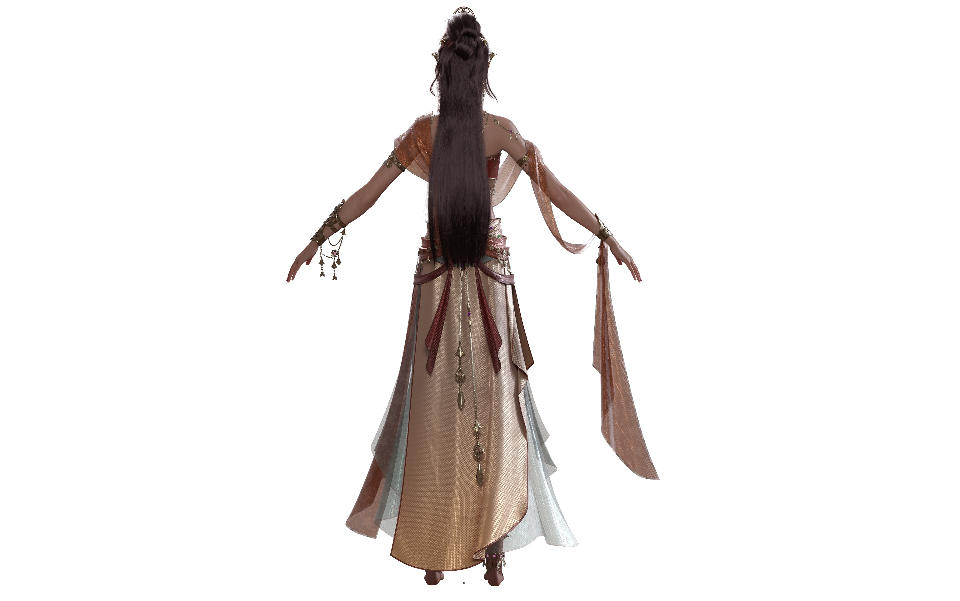 Chinese Girl Dunhuang Flying Sky Y226 3D model 3D model_21