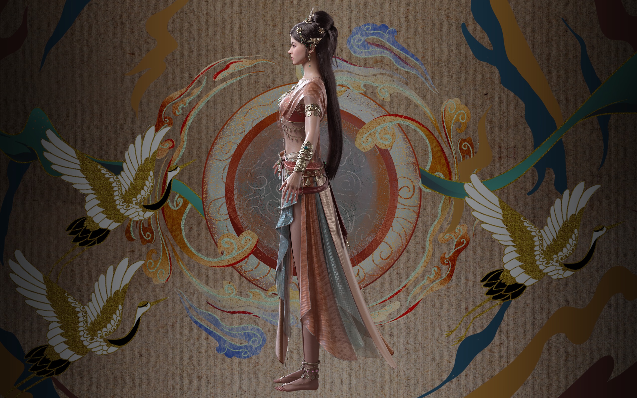 Chinese Girl Dunhuang Flying Sky Y226 3D model 3D model_23