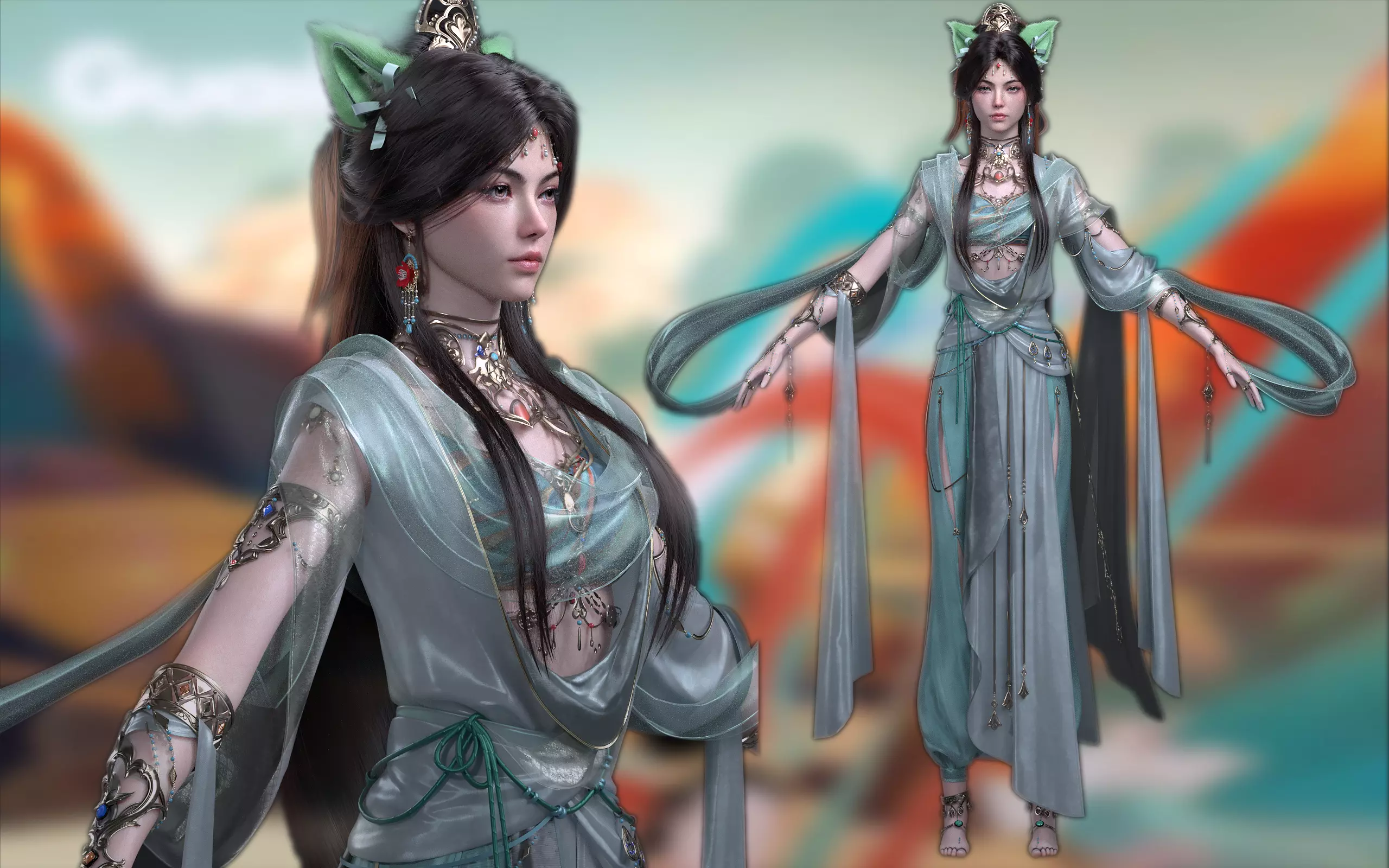 Chinese Girl Change Jade Rabbit Y228 3D model 3D model