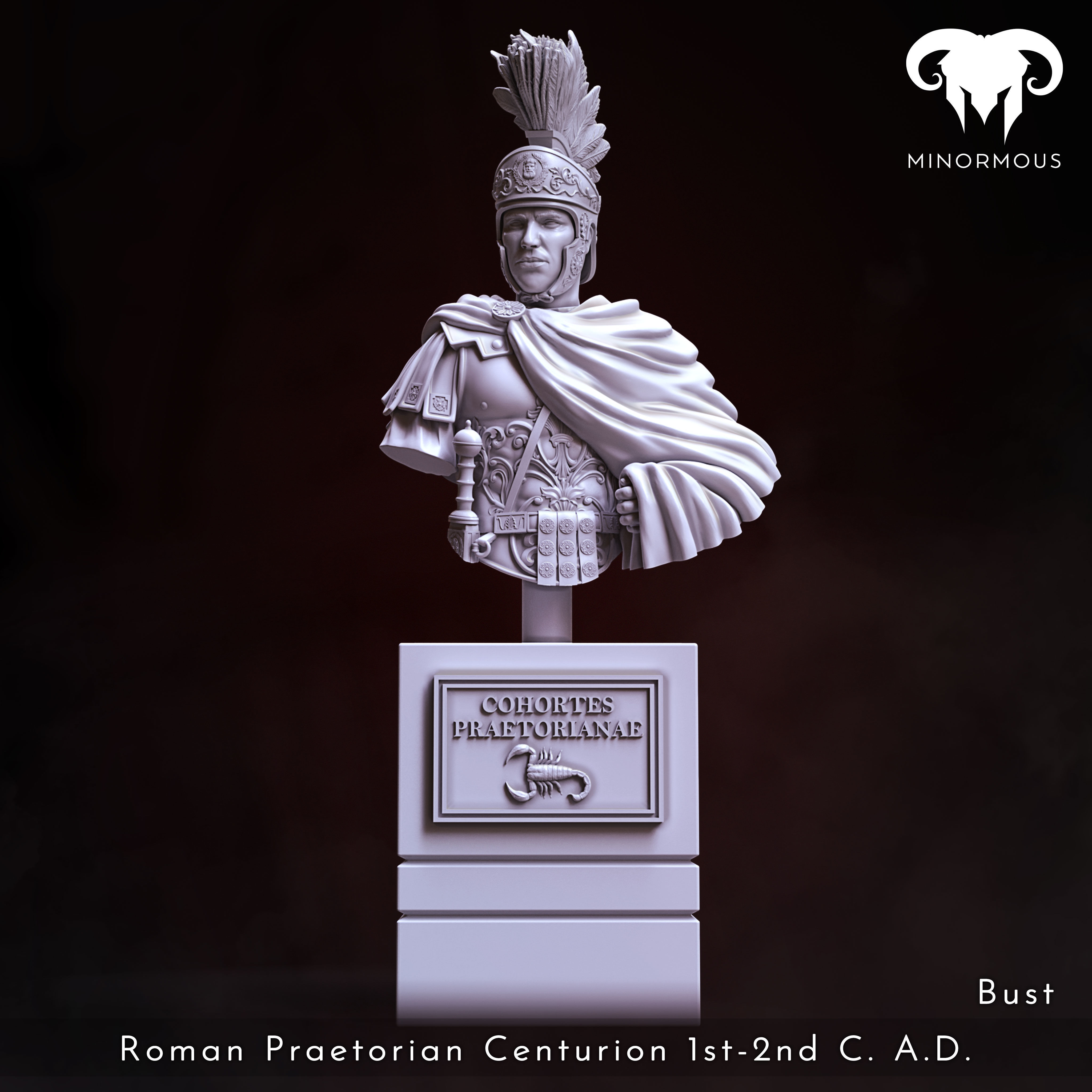 Bust - Roman Praetorian Centurion 1st-2nd C AD in Charge 3D print model_2