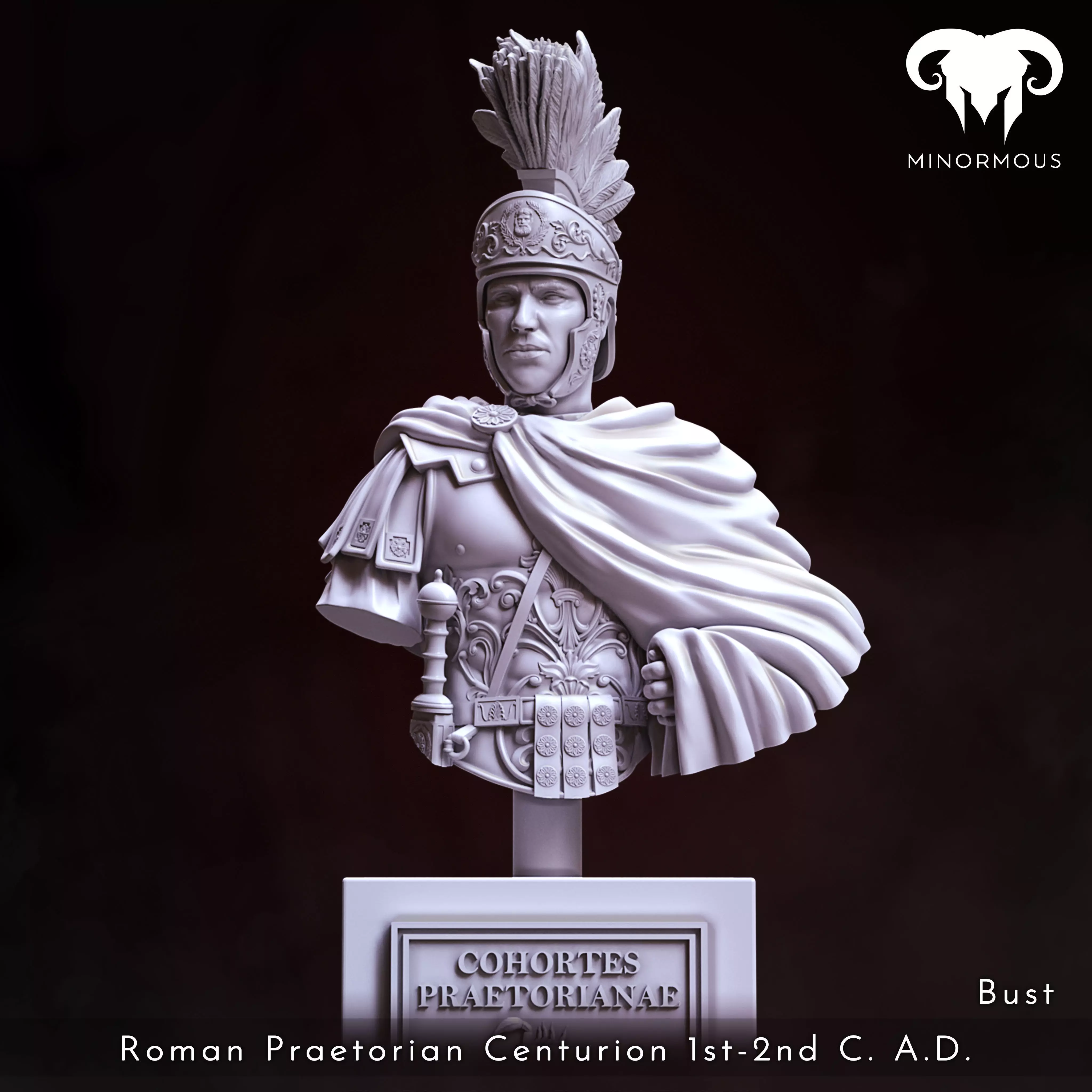 Bust - Roman Praetorian Centurion 1st-2nd C AD in Charge 3D print model_0