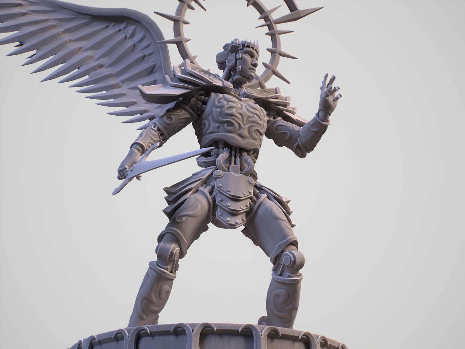 Mechanical angel robot miniature 3D print model_11