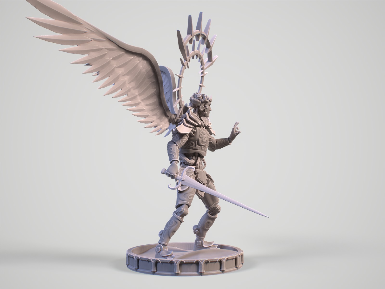 Mechanical angel robot miniature 3D print model_5