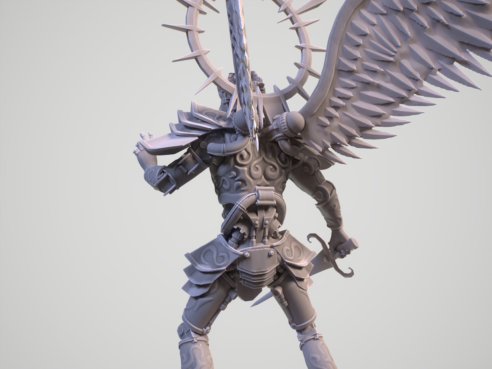 Mechanical angel robot miniature 3D print model_10