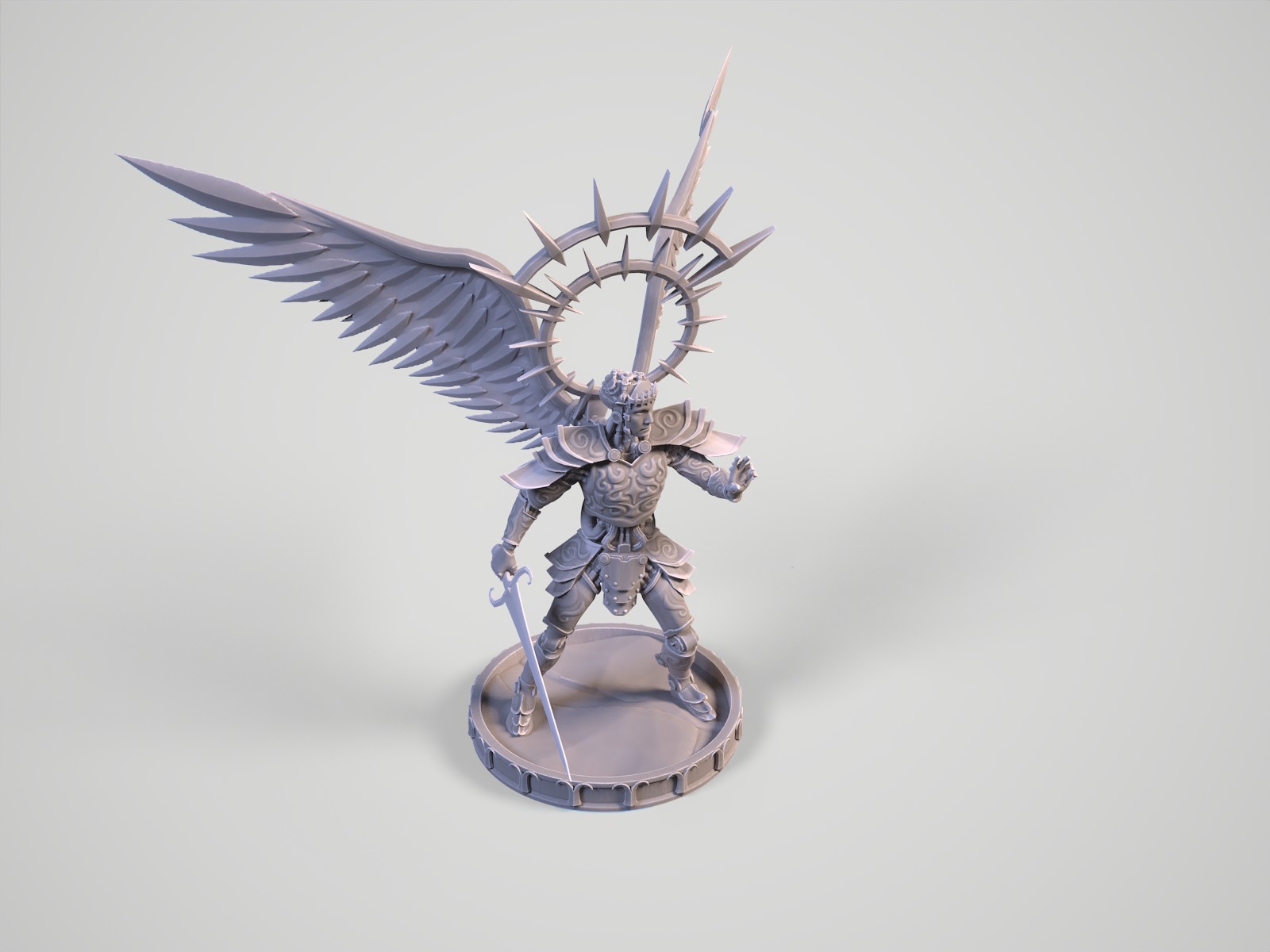 Mechanical angel robot miniature 3D print model_12