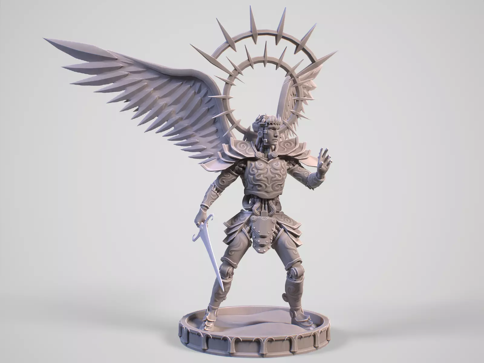 Mechanical angel robot miniature 3D print model_0