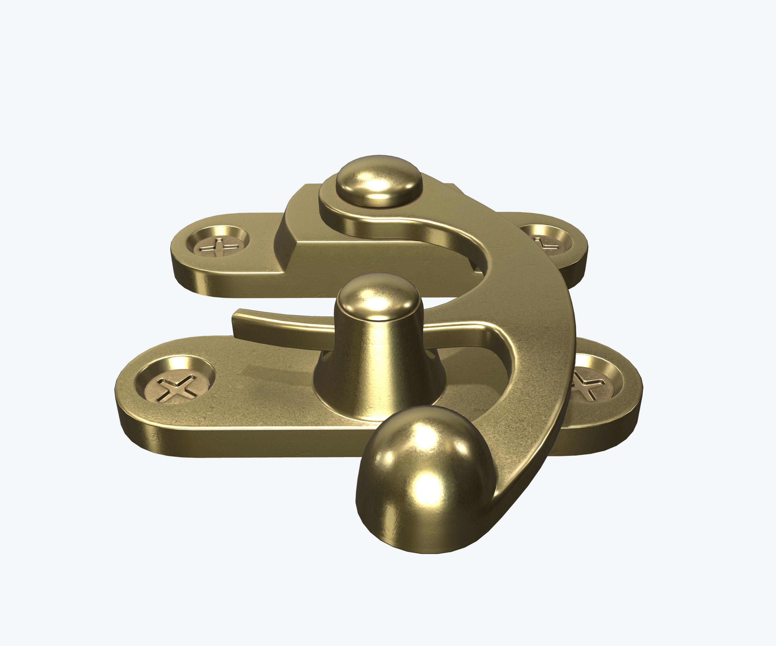 Metal latch for drawers and boxes Low-poly 3D model_9