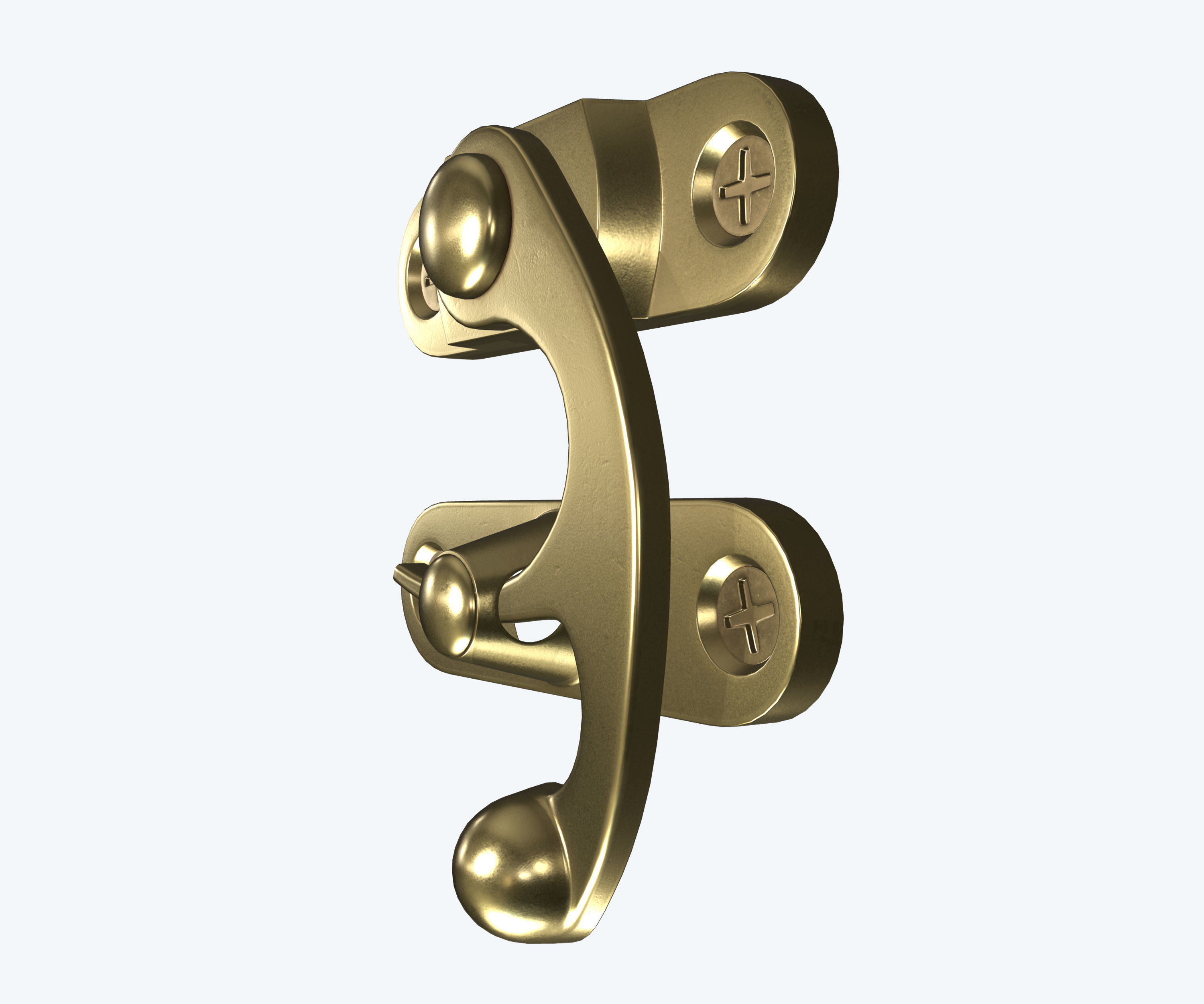 Metal latch for drawers and boxes Low-poly 3D model_8