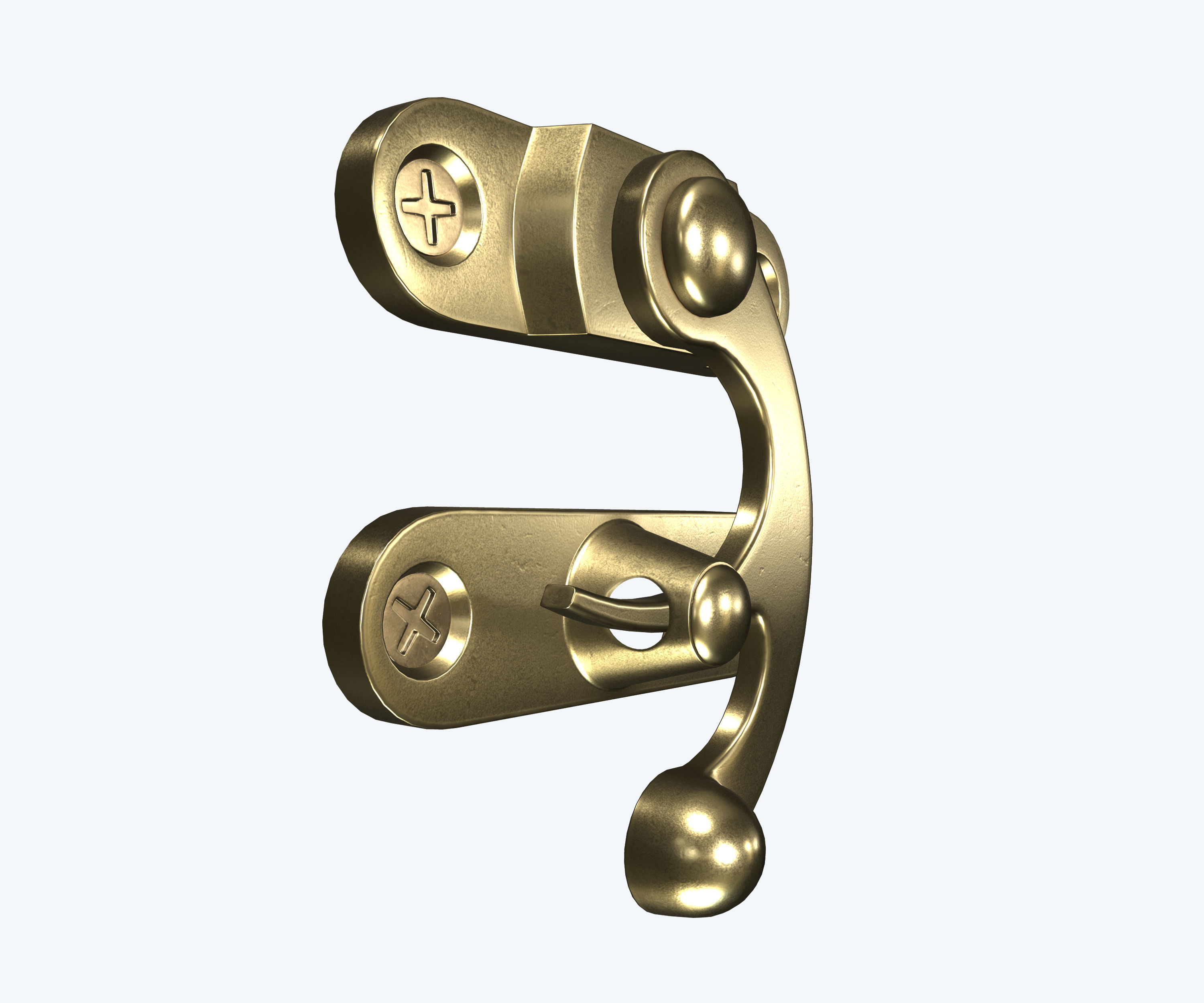 Metal latch for drawers and boxes Low-poly 3D model_7