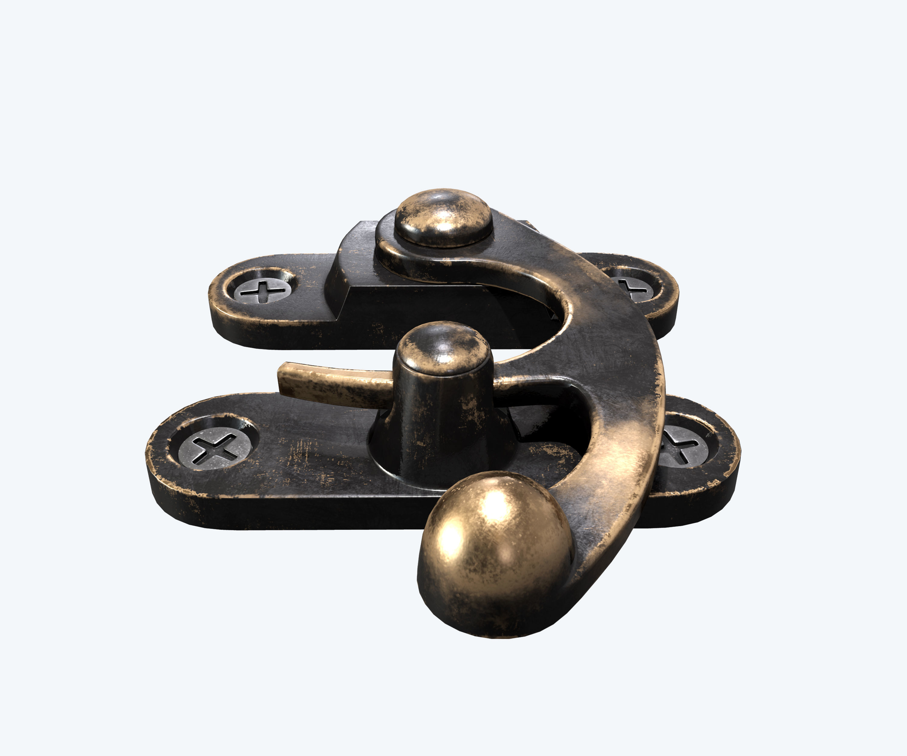 Metal latch for drawers and boxes Low-poly 3D model_4