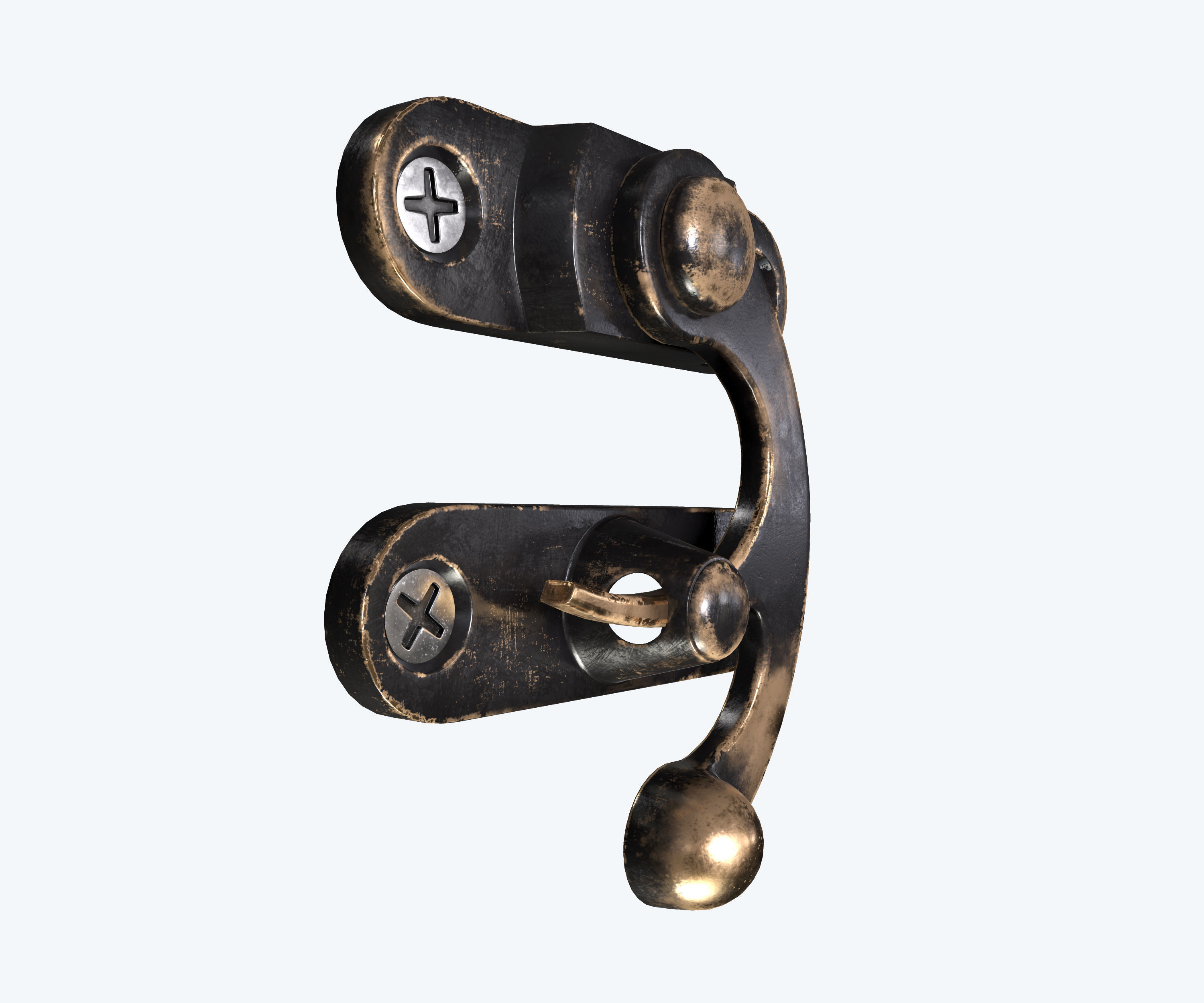Metal latch for drawers and boxes Low-poly 3D model_2