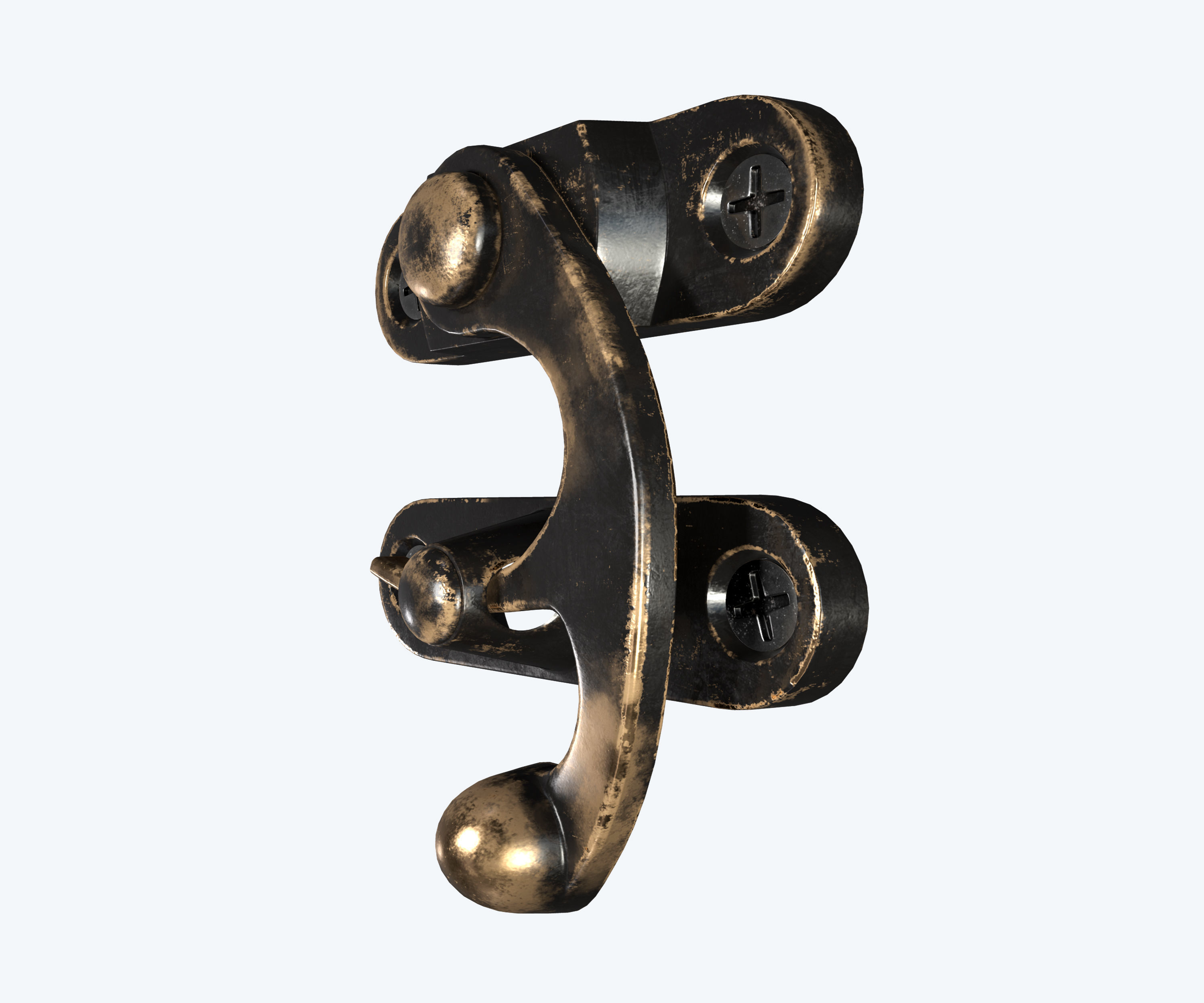 Metal latch for drawers and boxes Low-poly 3D model_3