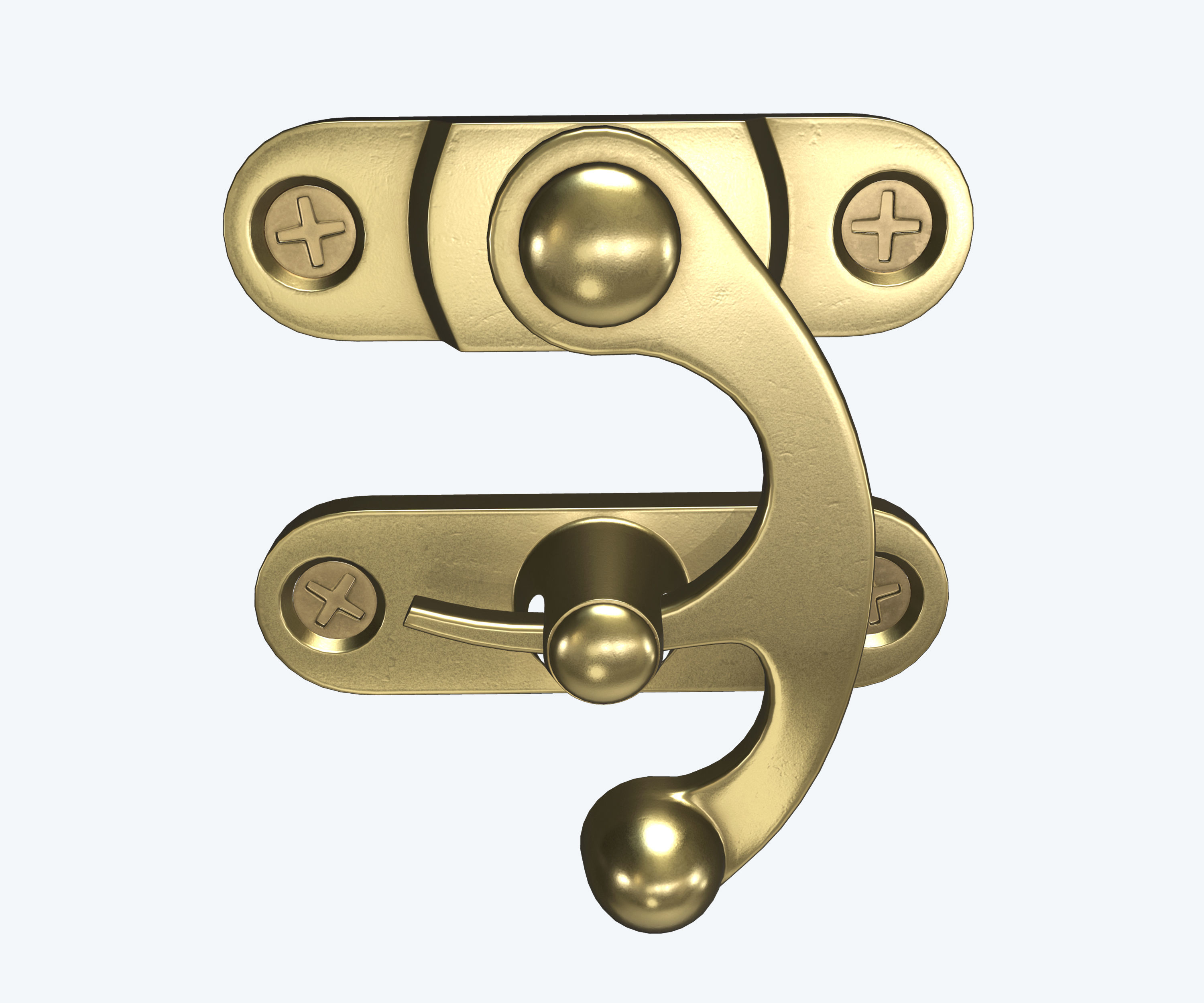 Metal latch for drawers and boxes Low-poly 3D model_6