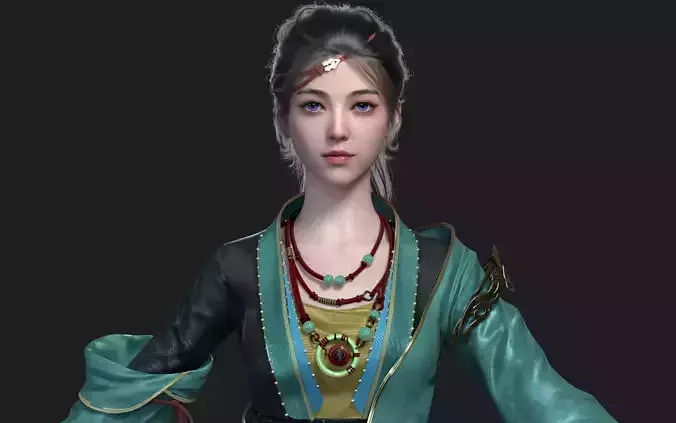 Chinese Girl AsianGirl Y148 3D model 3D model