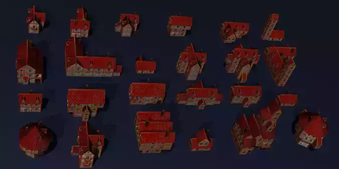 Modular House Low-poly 3D model