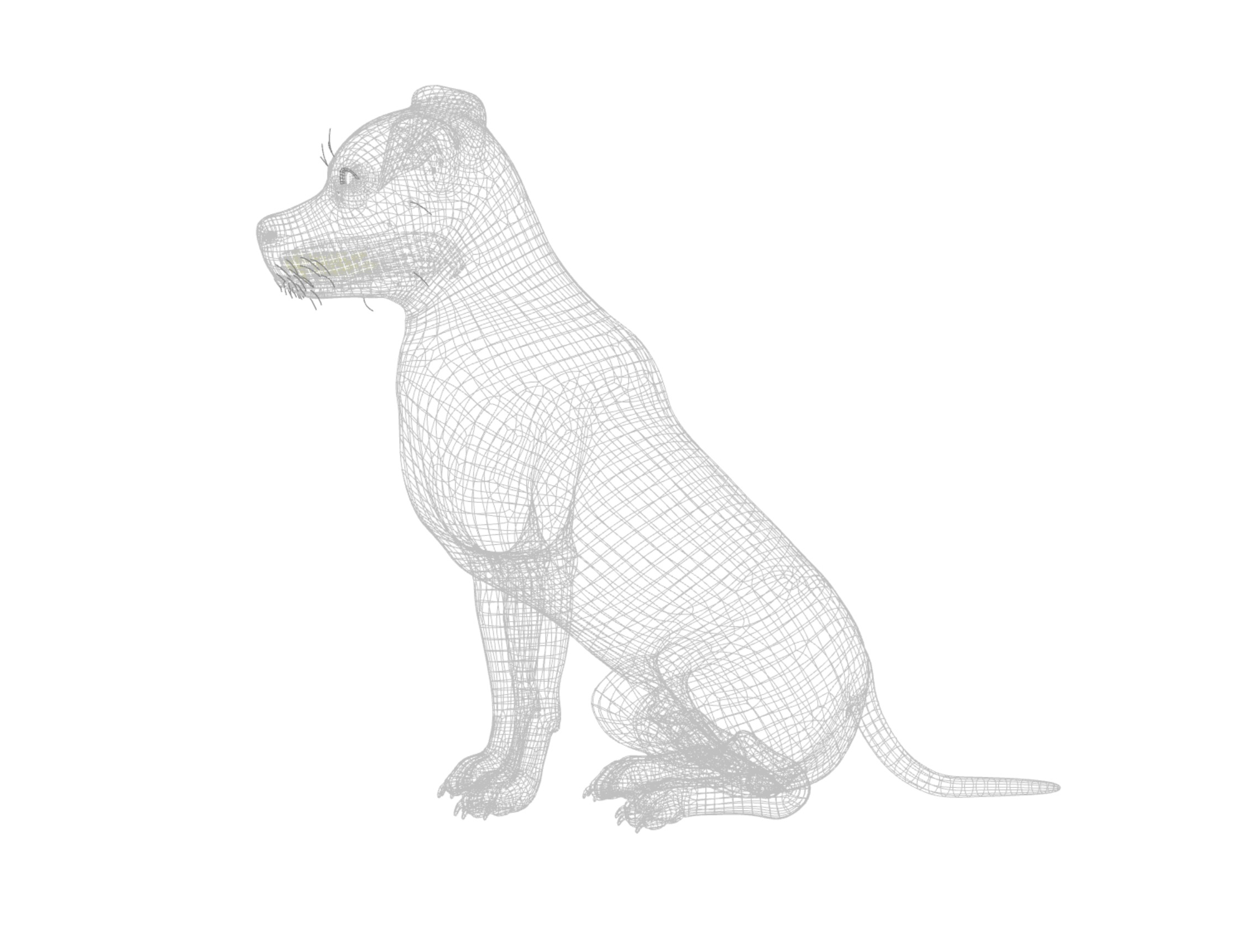American Pitbull Dog Rigged Animated Low-poly 3D model_26