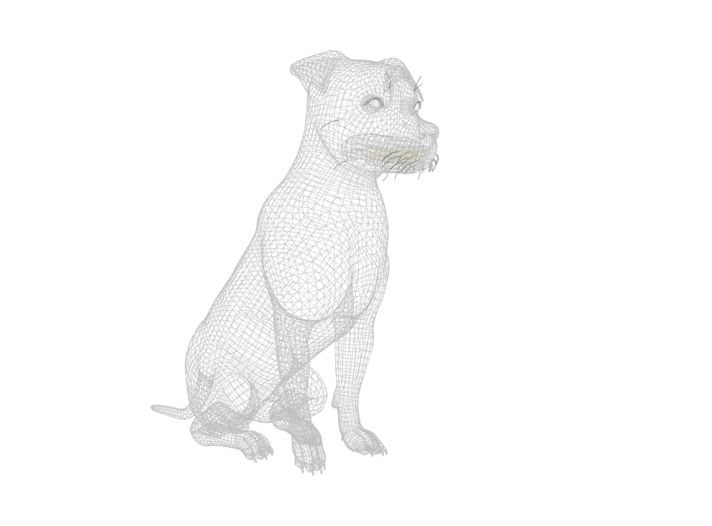 American Pitbull Dog Rigged Animated Low-poly 3D model_27