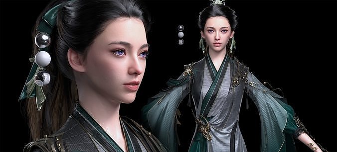 Chinese Girl AsianGirl Y403 3D model 3D model