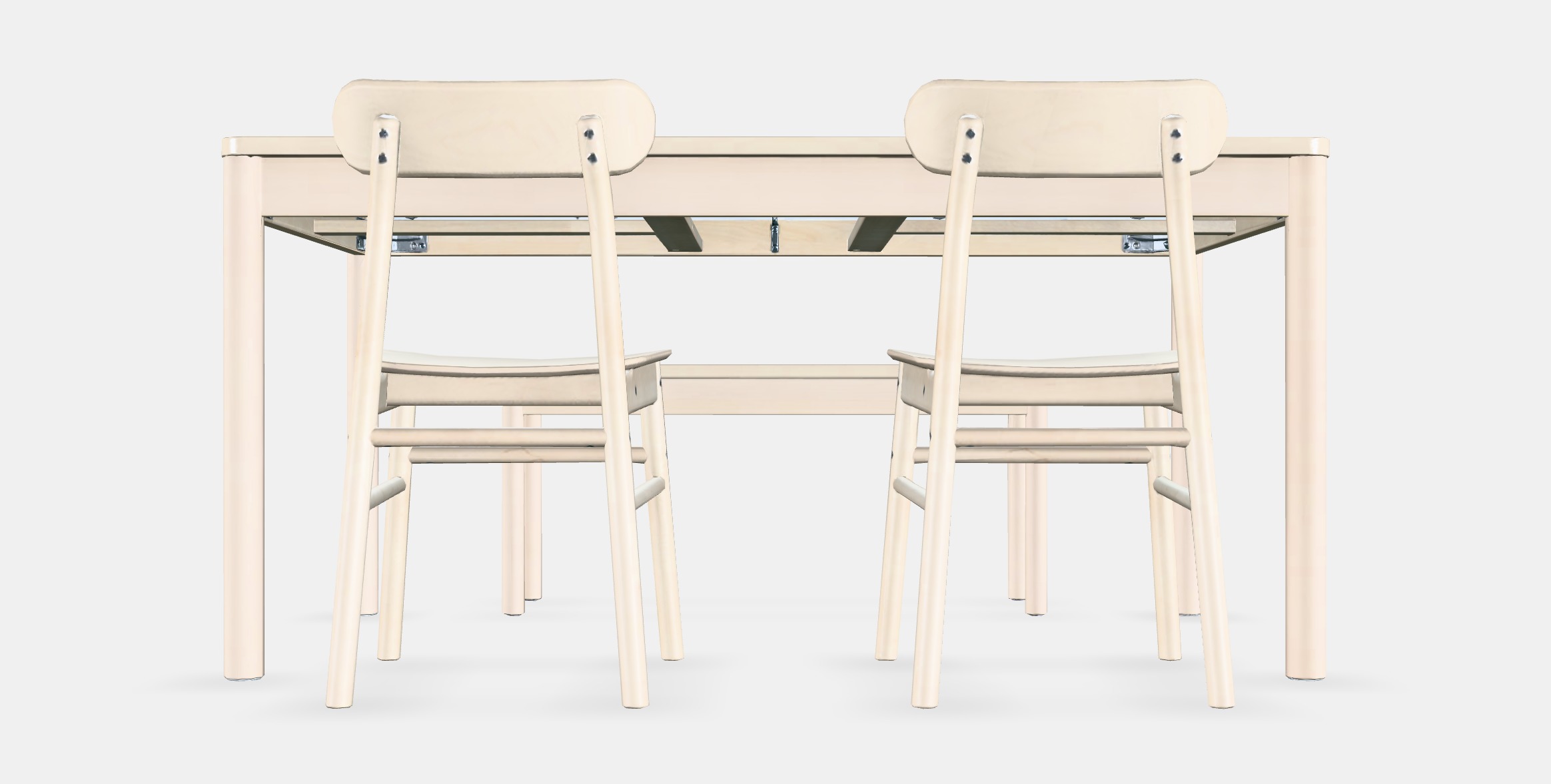 RONNINGE - RONNINGE Table with 2 chairs and bench Low-poly 3D model_15