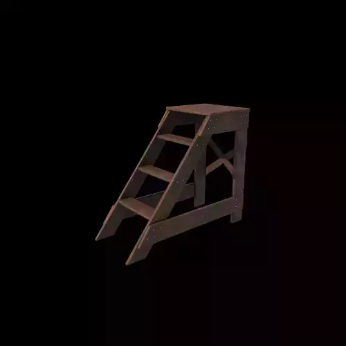 Wooden Step Ladder 3D model
