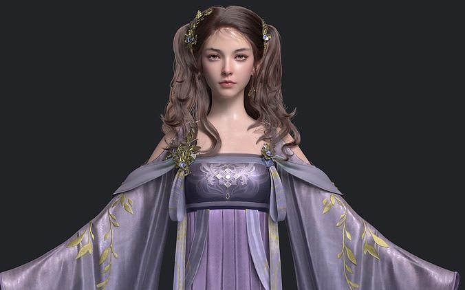 Chinese Girl AsianGirl Y031 3D model 3D model