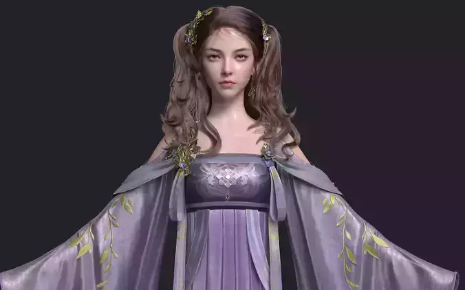 Chinese Girl AsianGirl Y031 3D model 3D model